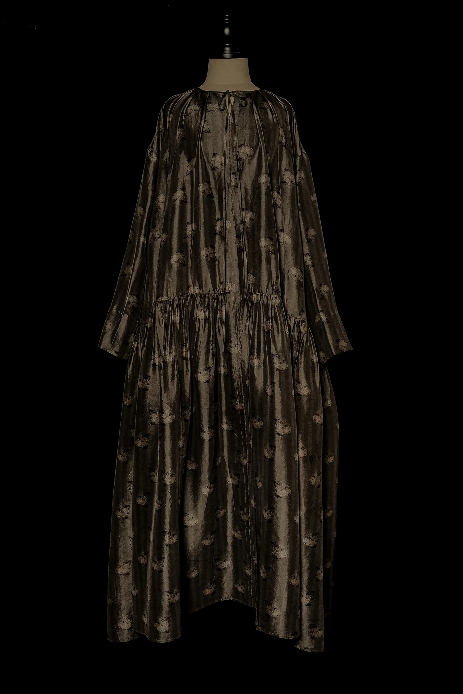 Mutedance 25 Autumn/Winter Flower Dye Long Dress MD-MD25FW139-dark green (MD25FW136) - Image 9