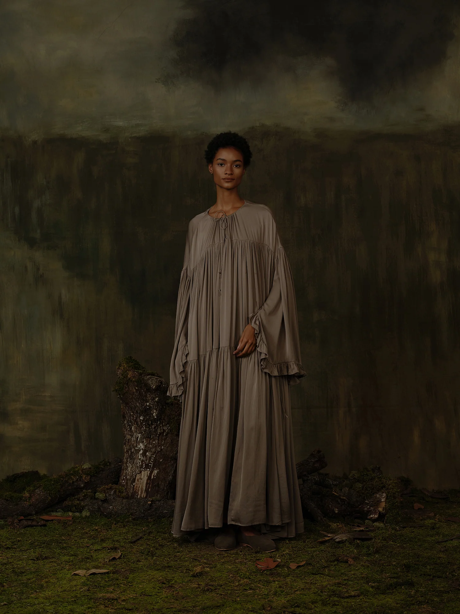 Mutedance 25 Autumn/Winter Hand-dyed Long Lace Cuff Dress MD-MD25FW113-sand (MD25FW114) - Image 10