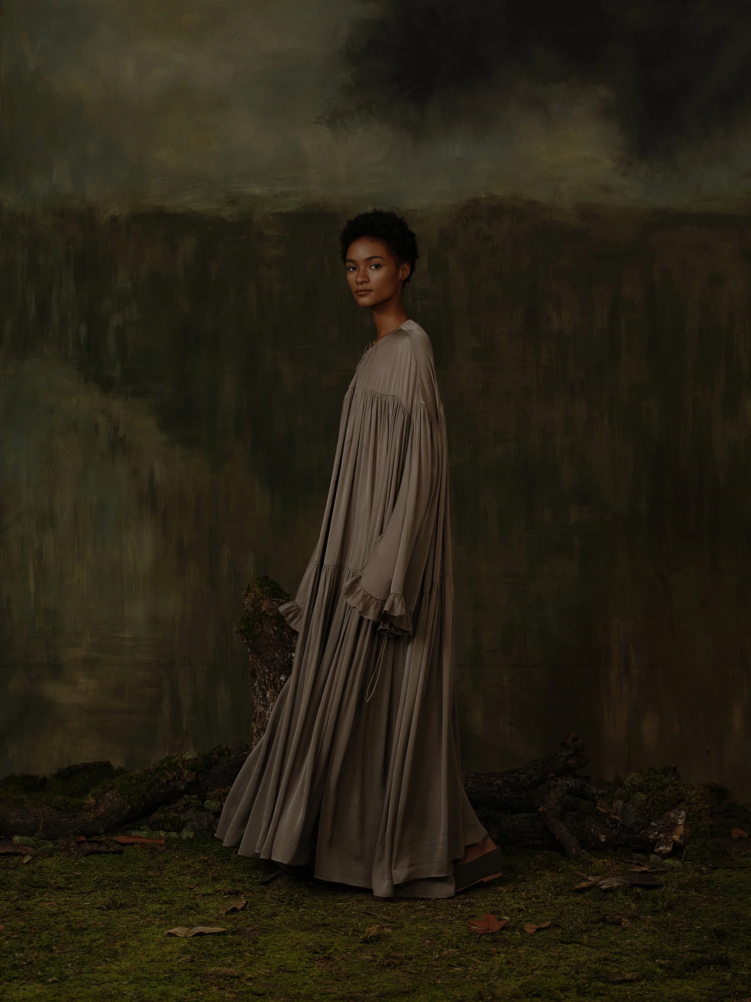 Mutedance 25 Autumn/Winter Hand-dyed Long Lace Cuff Dress MD-MD25FW113-sand (MD25FW114) - Image 11