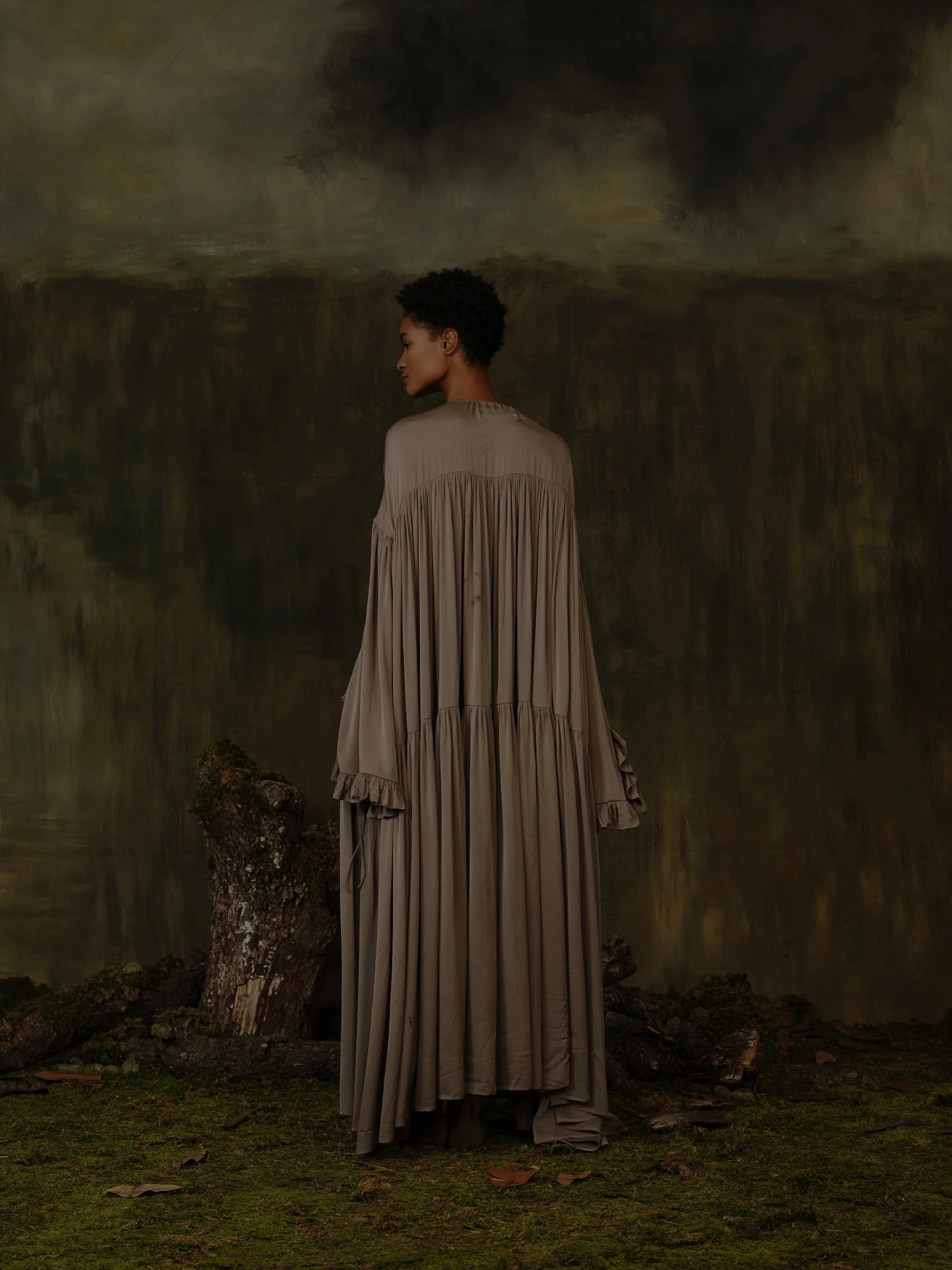 Mutedance 25 Autumn/Winter Hand-dyed Long Lace Cuff Dress MD-MD25FW113-sand (MD25FW114) - Image 12