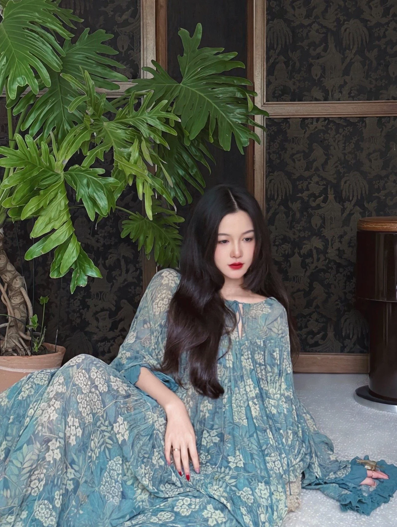 Mutedance 25 Autumn/Winter Hand-dyed Long Lace Cuff Dress MD-MD25FW114-green - Image 17