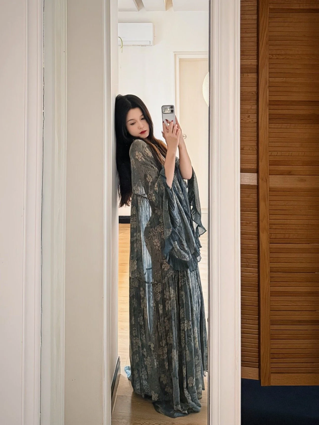 Mutedance 25 Autumn/Winter Hand-dyed Long Lace Cuff Dress MD-MD25FW114-green - Image 18