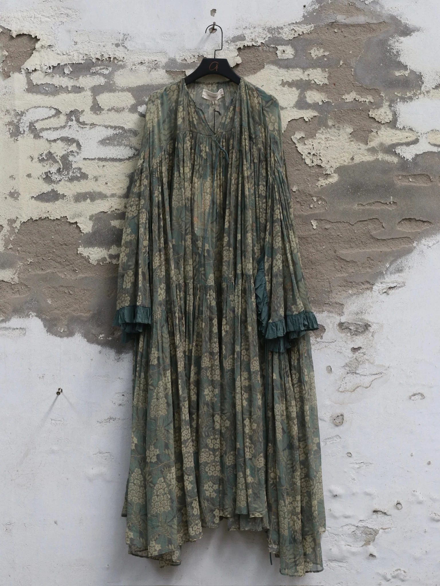 Mutedance 25 Autumn/Winter Hand-dyed Long Lace Cuff Dress MD-MD25FW114-green - Image 6