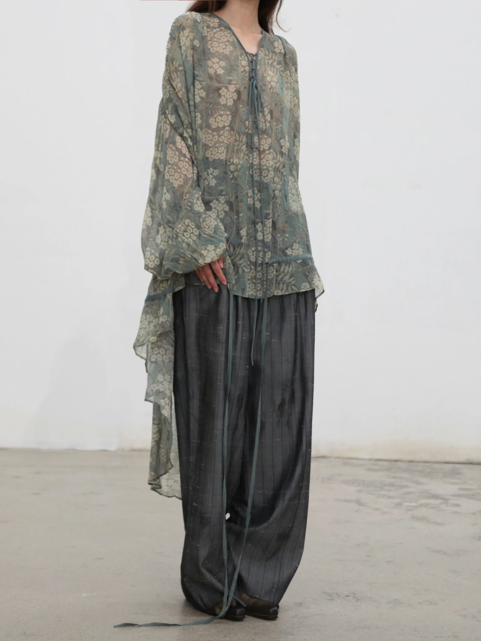 Mutedance 25 Autumn/Winter Loose Casual Pants Series Random Flower Dye Handmade MD-MD25FW108-blue (MD25FW106) - Image 6