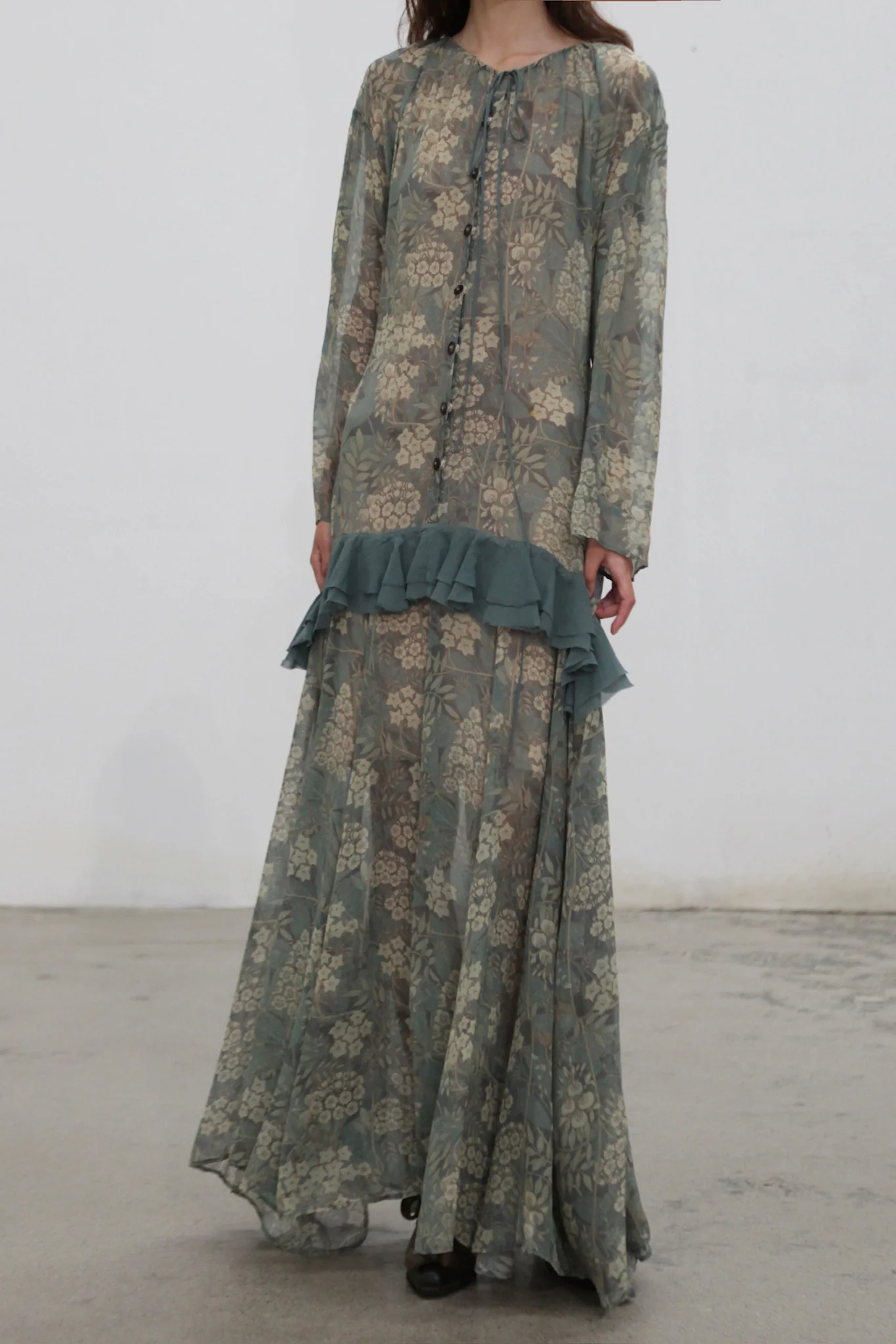 Mutedance 25 Autumn/Winter Printed Long Sleeve Dress MD-MD25FW27-green (MD25FW26) - Image 2