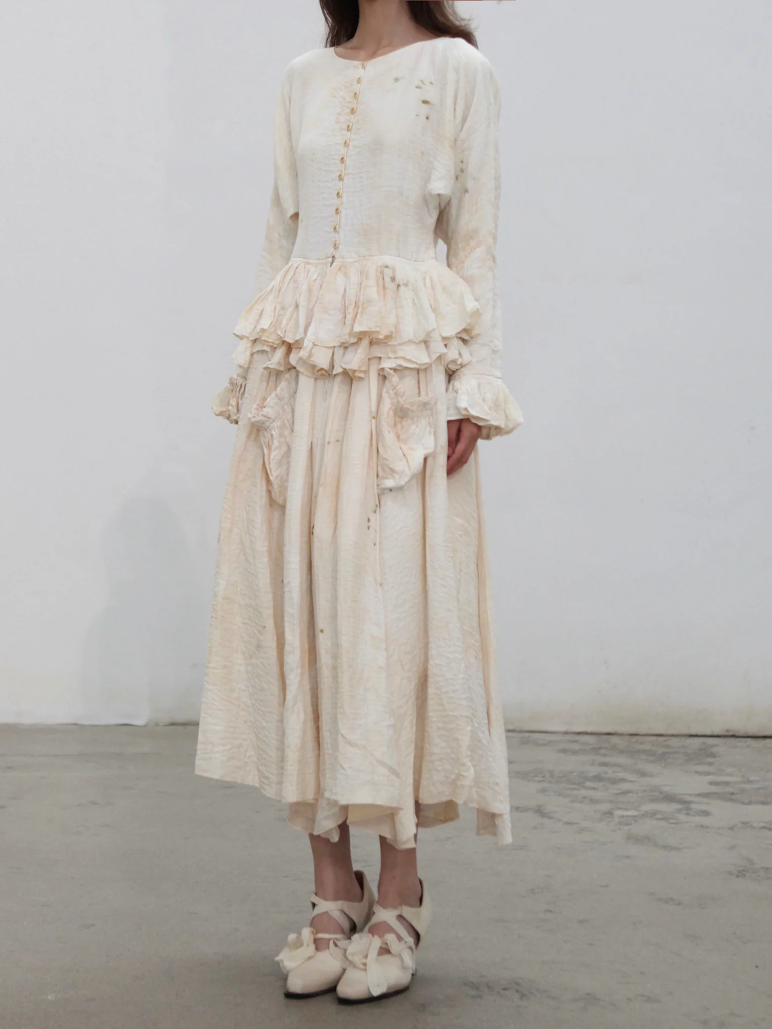 Mutedance 25 Autumn/Winter Round Neck Top Skirt Plant Dye Highly Handmade MD-MD25FW65-nude - Image 5
