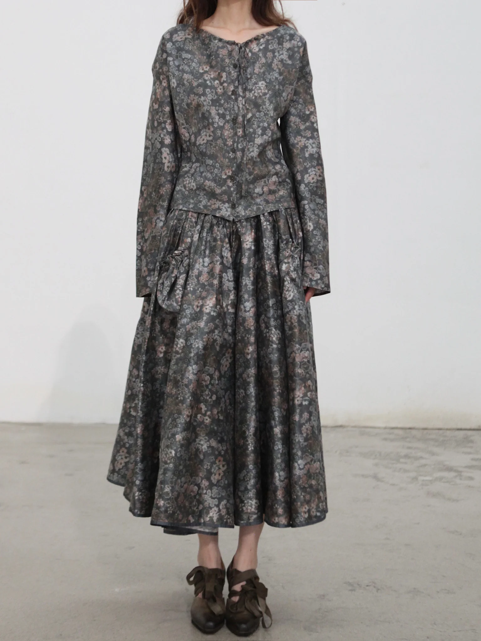 Mutedance 25 Autumn/Winter Round Neck Top Skirt Plant Dye Highly Handmade MD-MD25FW69-garden (MD25FW65) - Image 6