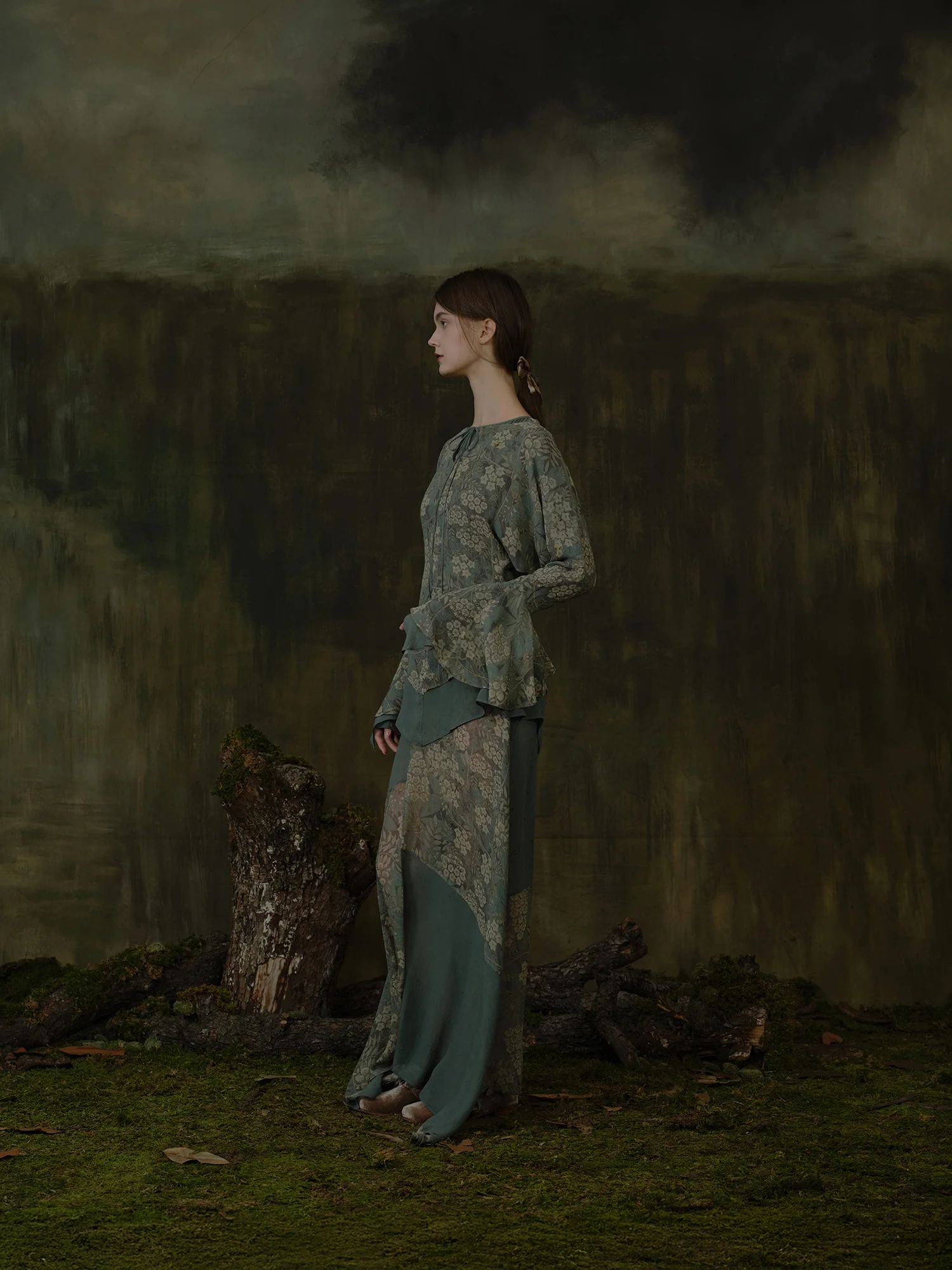 Mutedance 25 Autumn/Winter Tunic Shirt Hand-dyed MD-MD25FW52-green (MD25FW49) - Image 7