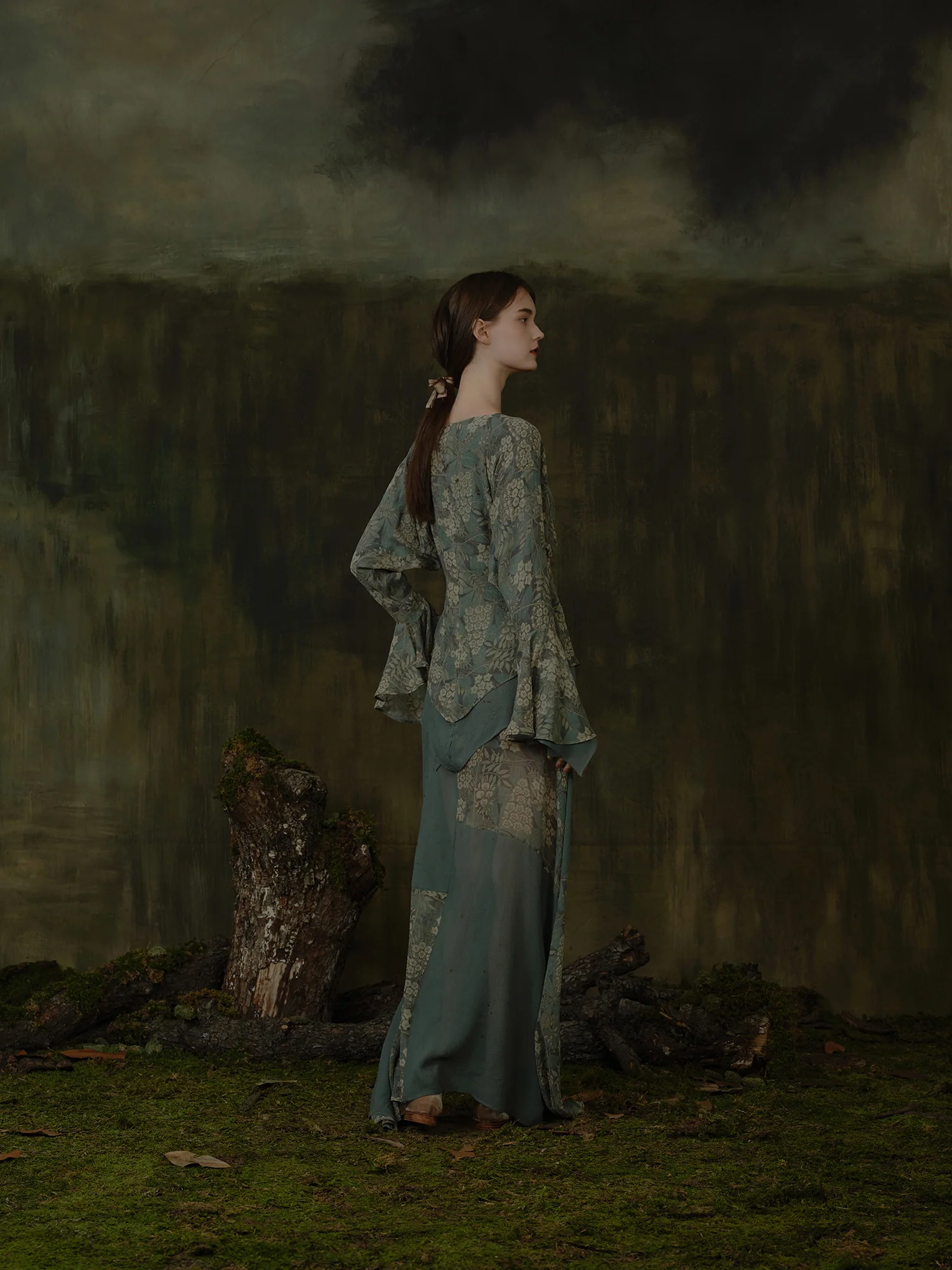 Mutedance 25 Autumn/Winter Tunic Shirt Hand-dyed MD-MD25FW52-green (MD25FW49) - Image 8