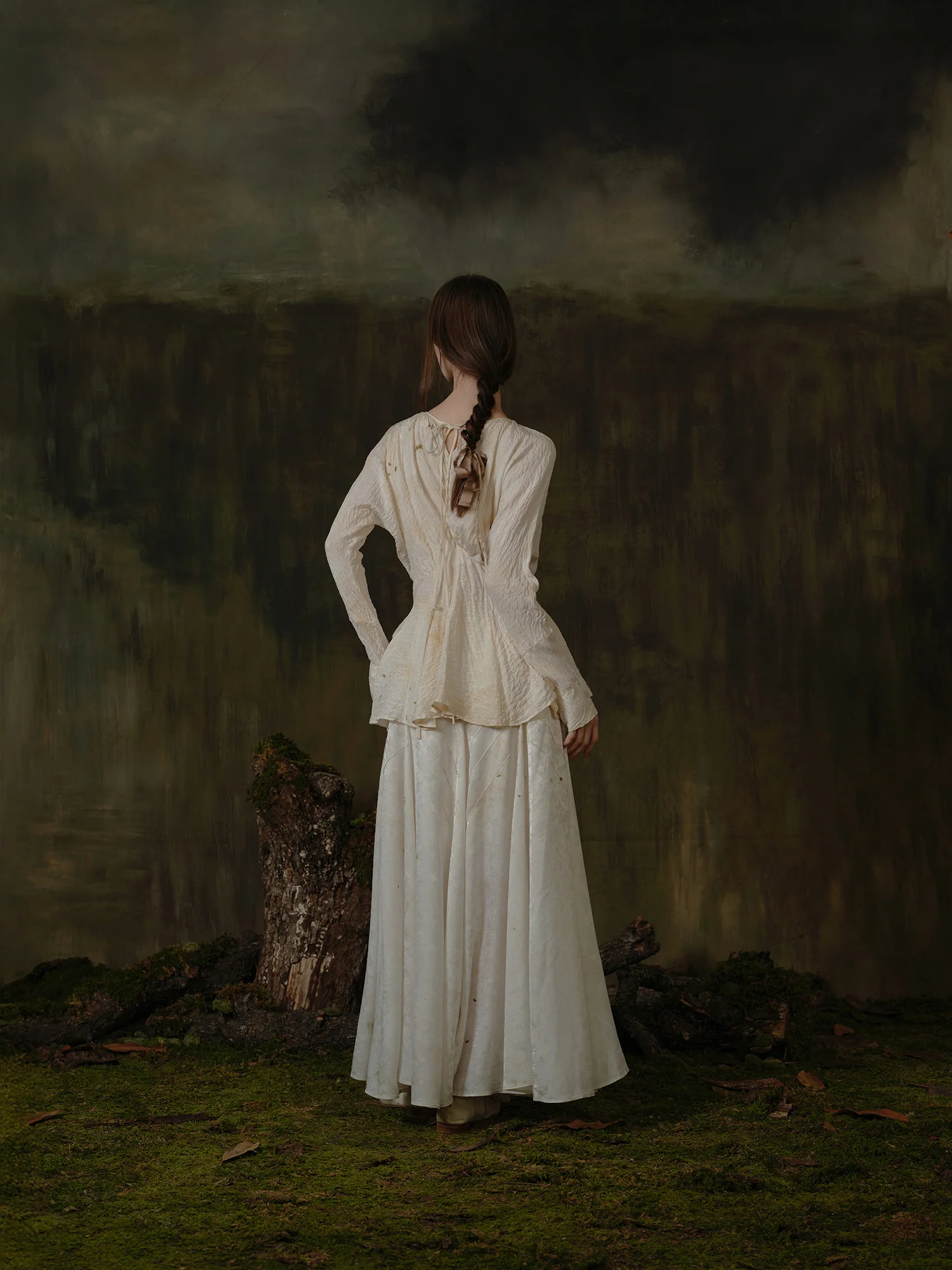 Mutedance 25 Autumn/Winter Waisted Swing Skirt Plant-dyed Highly Handcrafted MD-MD25FW86-hoary - Image 15