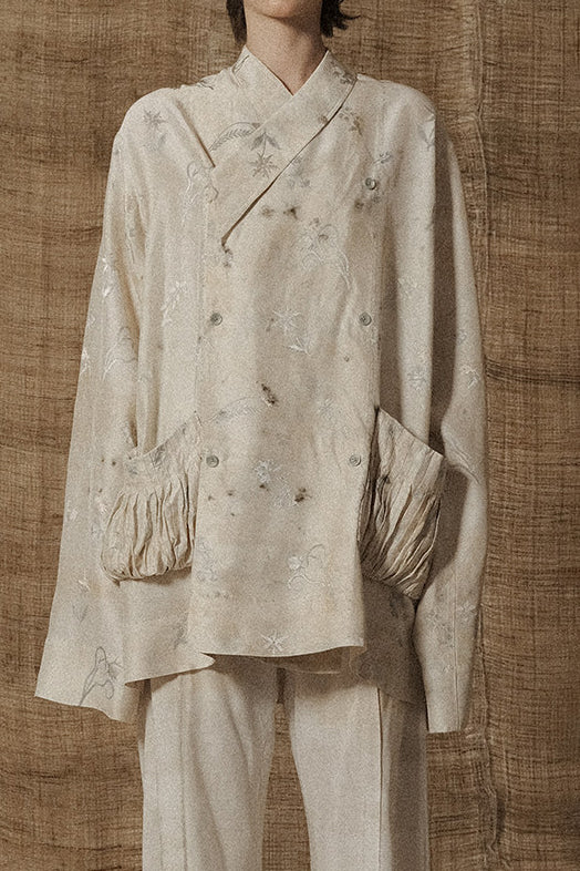 Mutedance 25 Spring/Summer Big Pocket Slant-Breasted Top MD-MD25SS71-HOARY