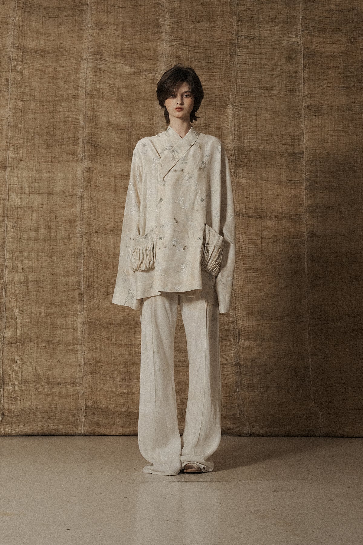 Mutedance 25 Spring/Summer Big Pocket Slant-Breasted Top MD-MD25SS71-HOARY - Image 13
