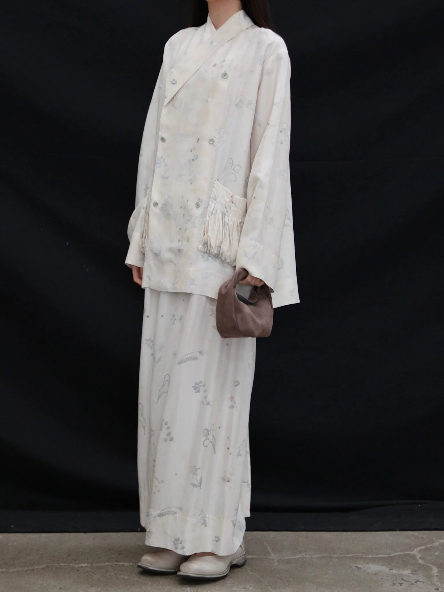 Mutedance 25 Spring/Summer Big Pocket Slant-Breasted Top MD-MD25SS71-HOARY - Image 9