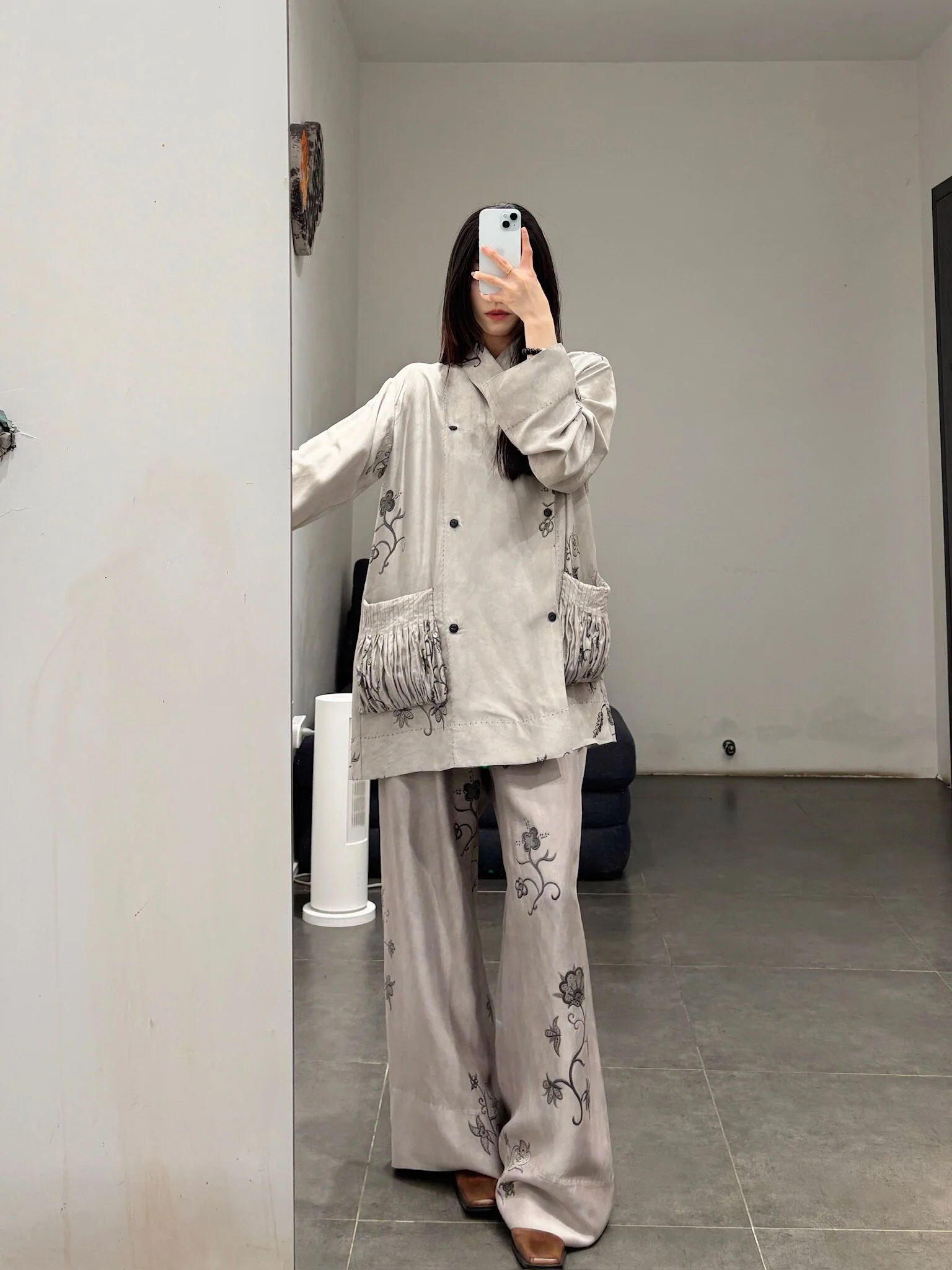 Mutedance 25 Spring/Summer Big Pocket Slant-Breasted Top MD-MD25SS72-GREY MD25SS71 - Image 12