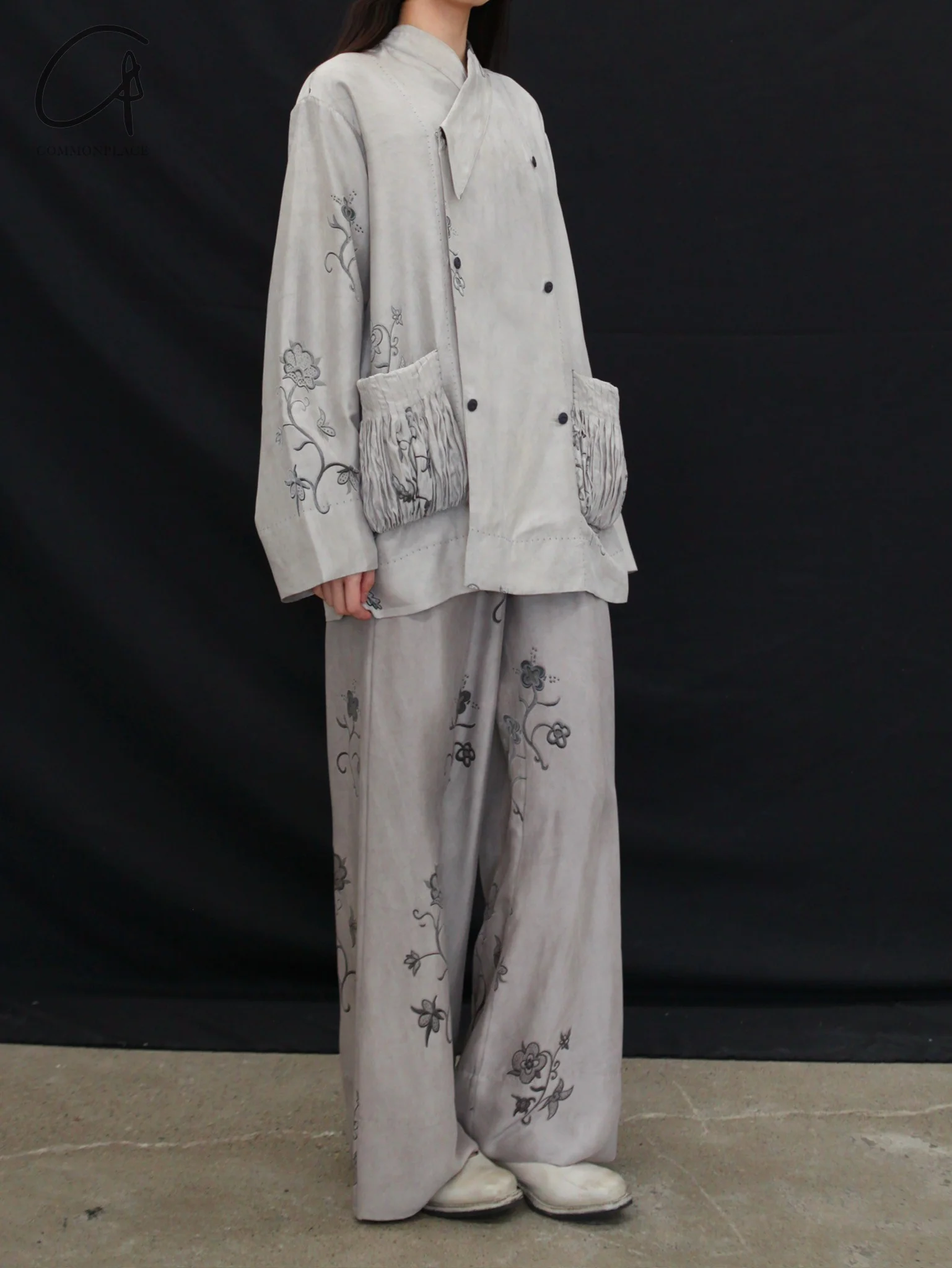Mutedance 25 Spring/Summer Big Pocket Slant-Breasted Top MD-MD25SS72-GREY MD25SS71 - Image 3