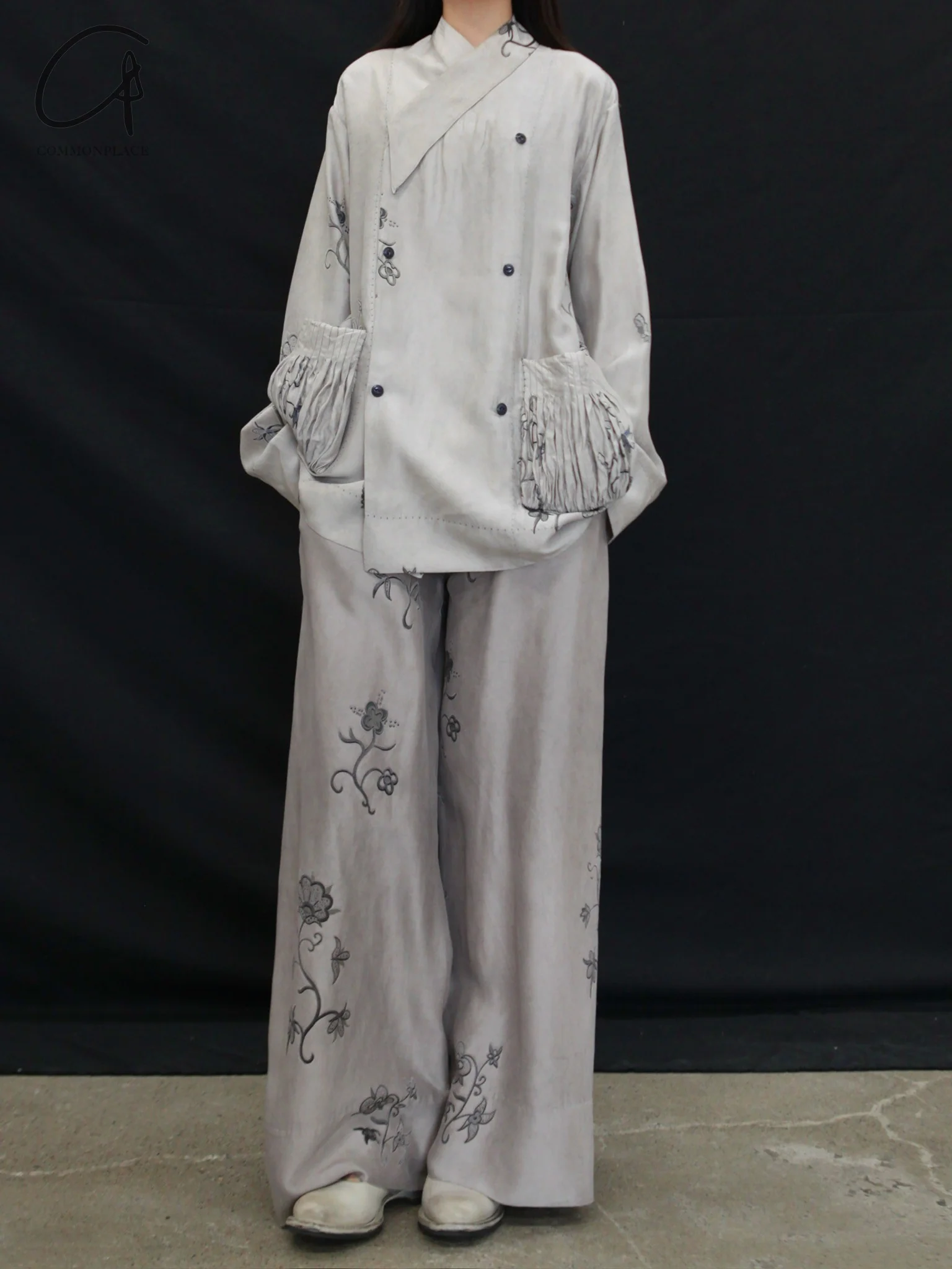 Mutedance 25 Spring/Summer Big Pocket Slant-Breasted Top MD-MD25SS72-GREY MD25SS71 - Image 4