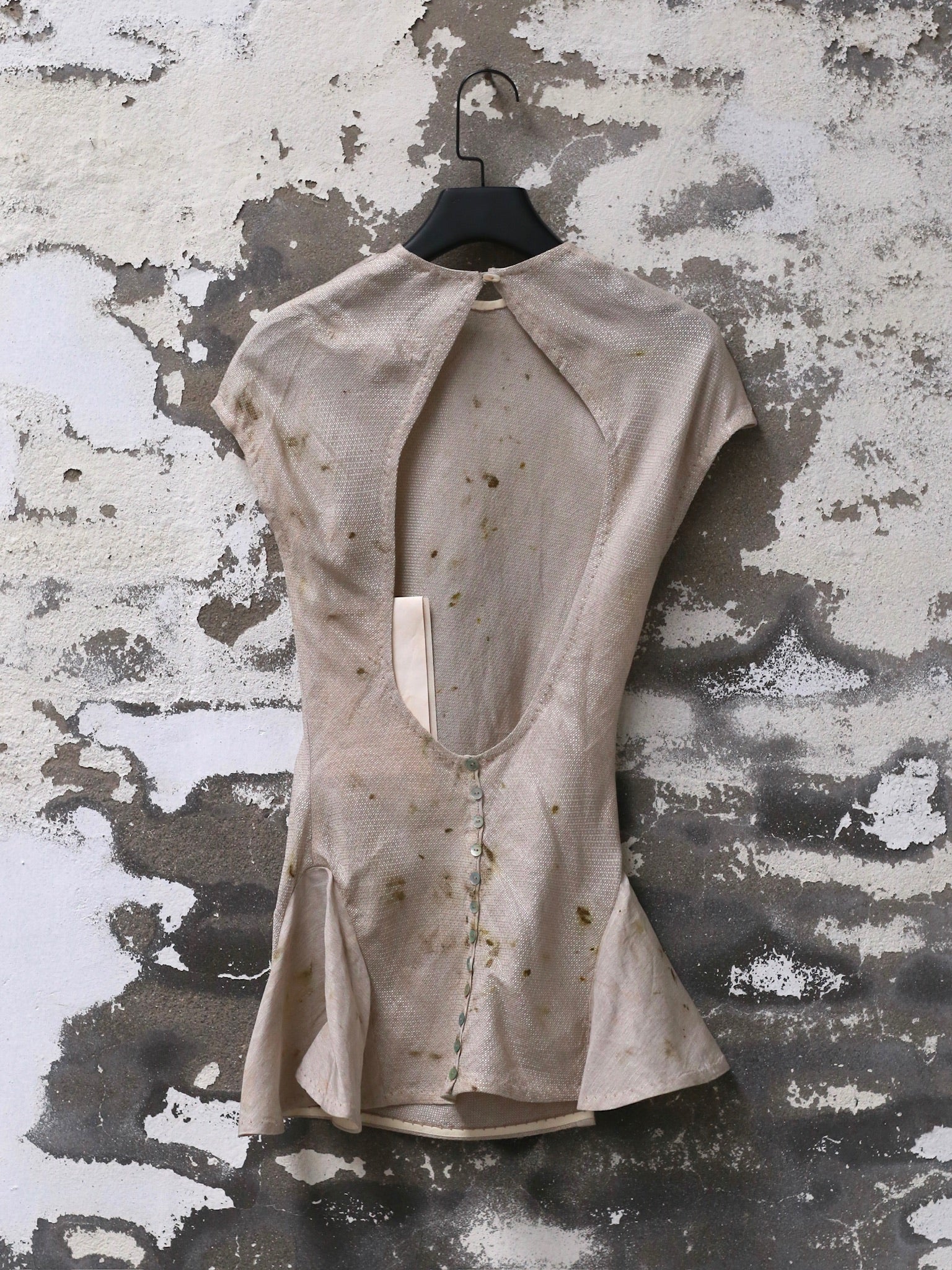 Mutedance 25 Spring/Summer Flower-dyed Short-sleeved Tunic Top MD-MD25SS09-linen - Image 3