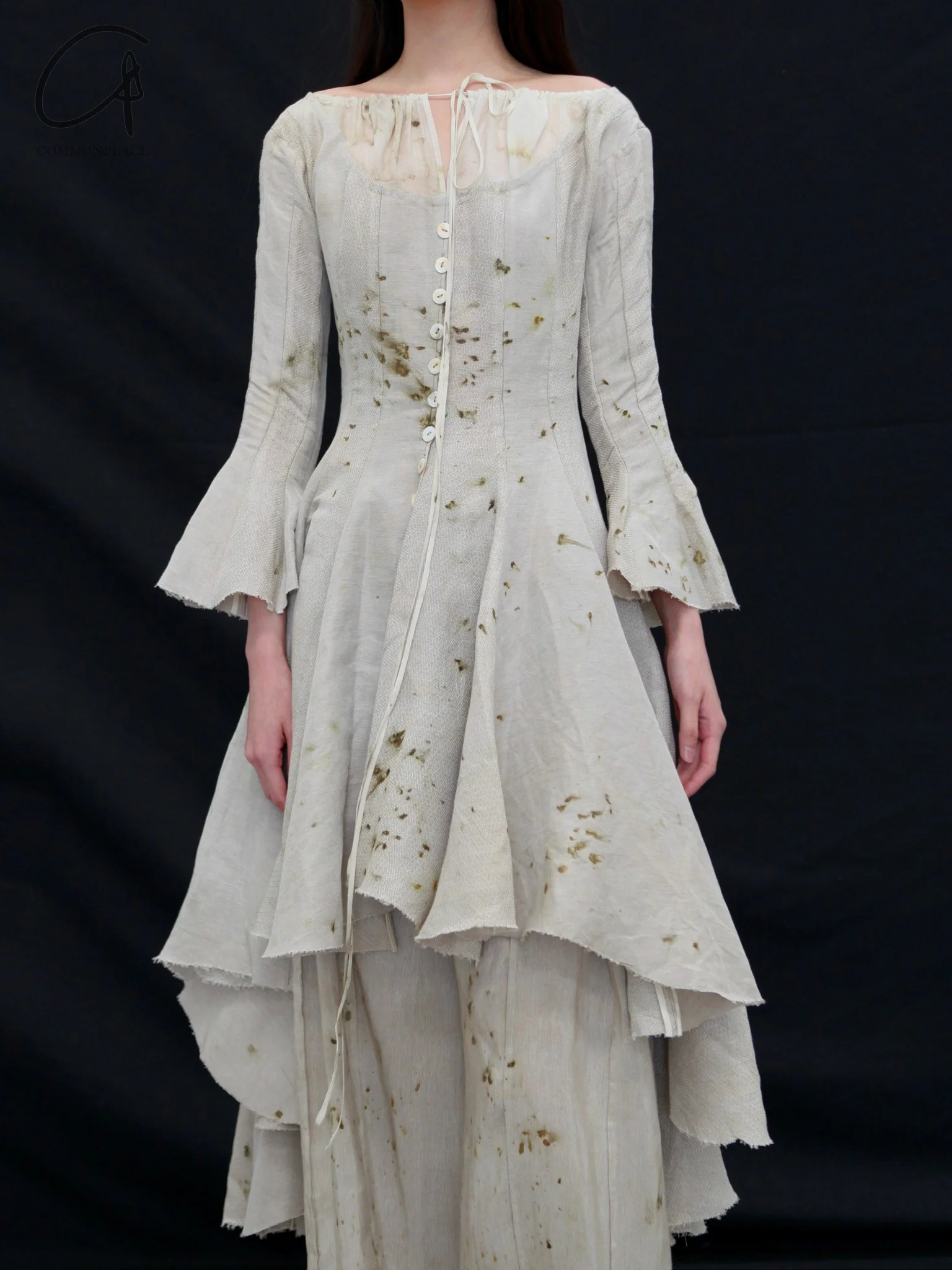 Mutedance 25 Spring/Summer Irregular Cut Dress MD-MD25SS15-BIGE MD25SS14 - Image 3