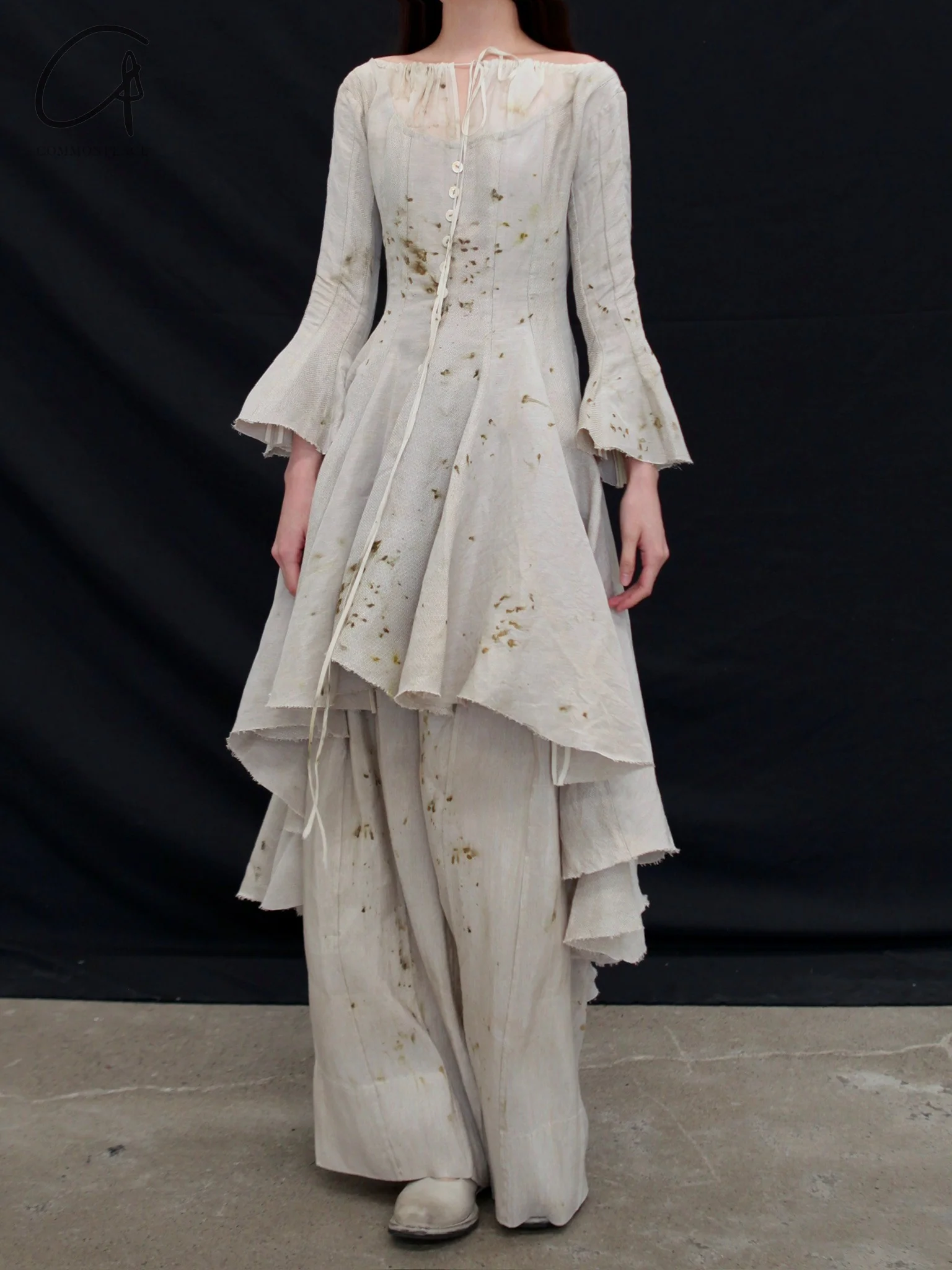 Mutedance 25 Spring/Summer Irregular Cut Dress MD-MD25SS15-BIGE MD25SS14 - Image 4