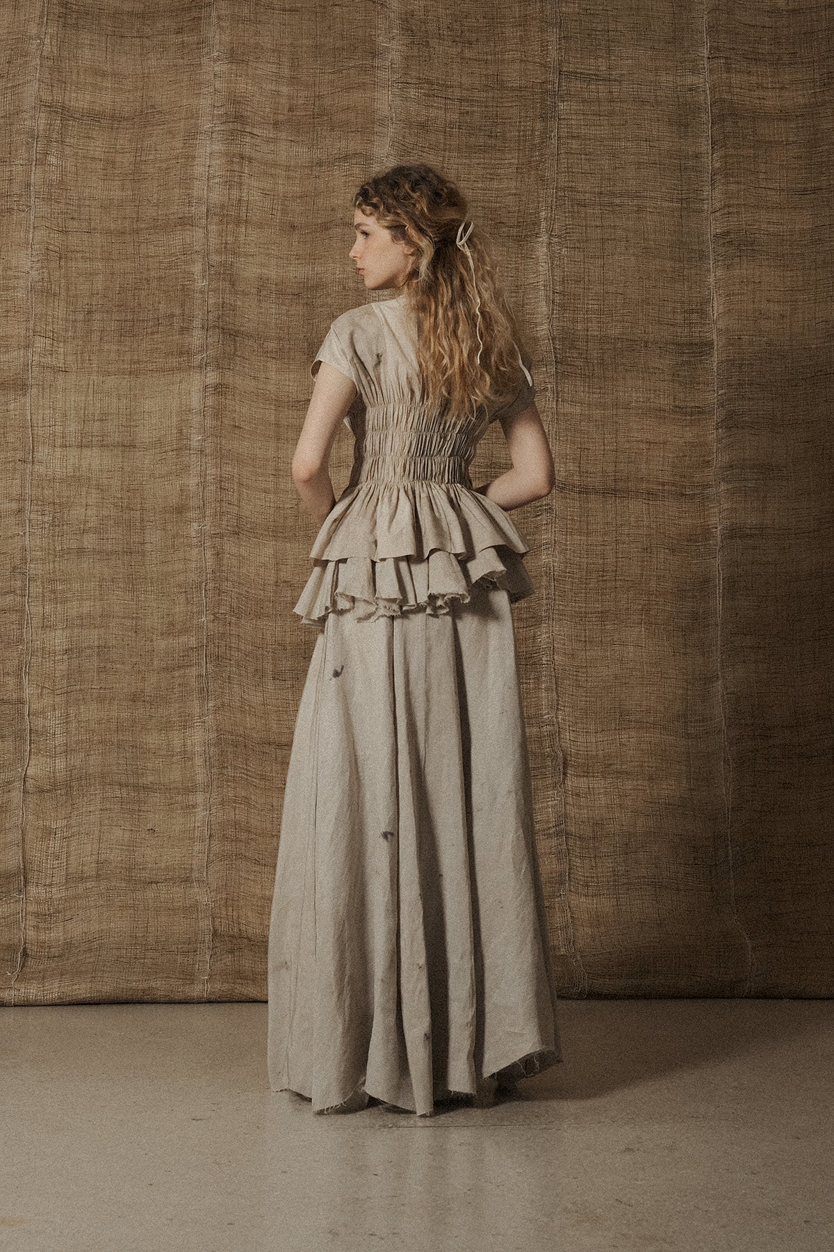 Mutedance 25 Spring/Summer Ruffled Floral Skirt MD-MD25SS108-LINEN - Image 10