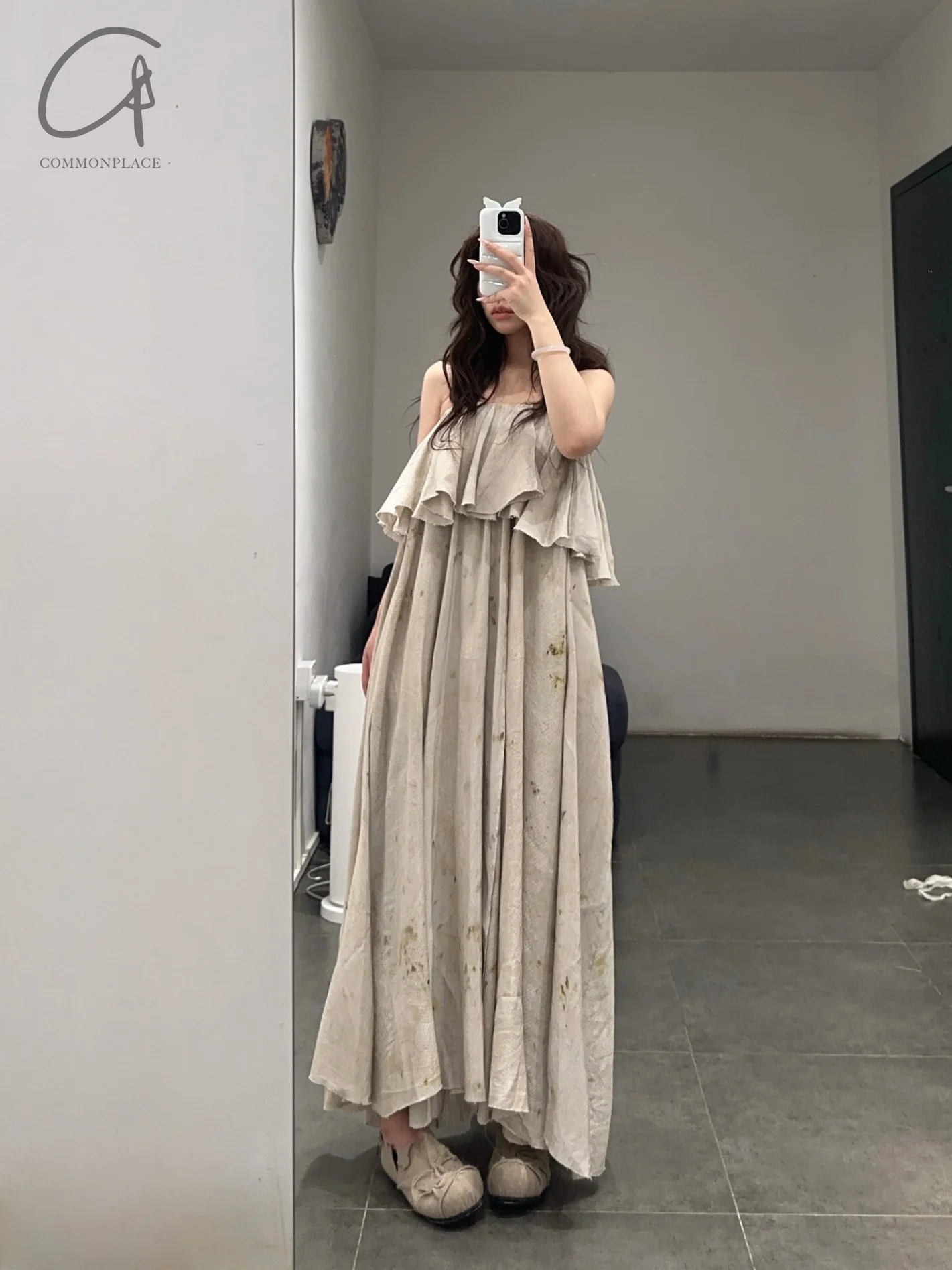 Mutedance 25 Spring/Summer Ruffled Floral Skirt MD-MD25SS108-LINEN - Image 12