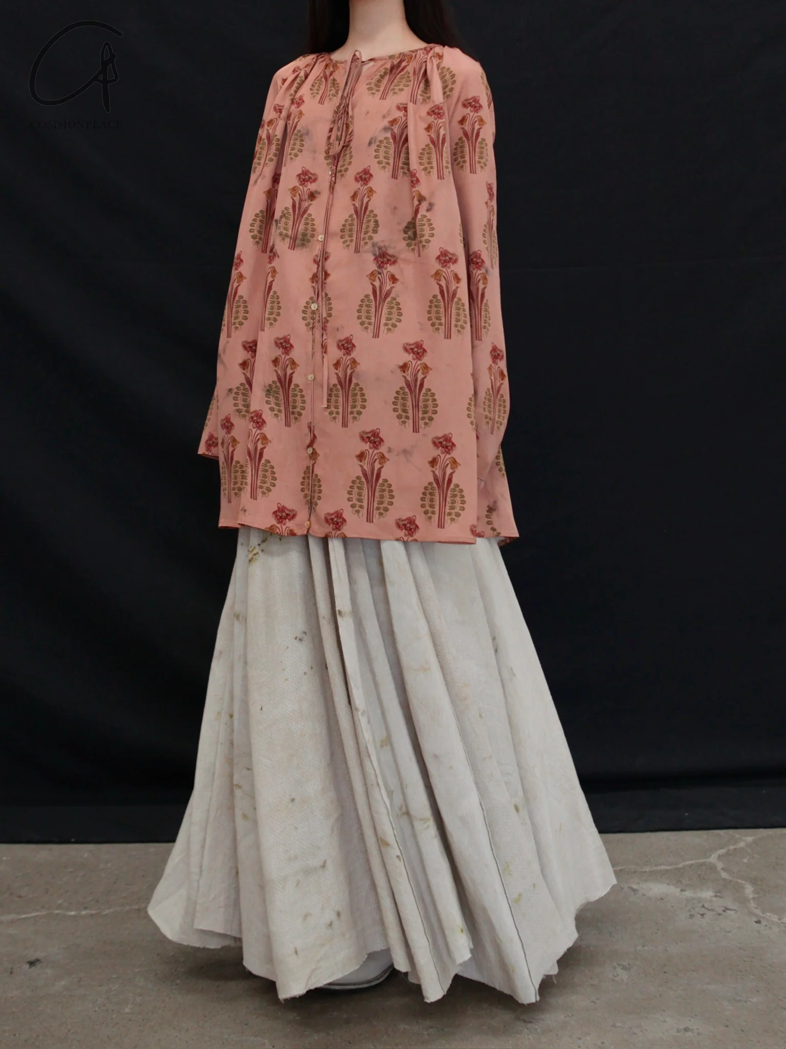 Mutedance 25 Spring/Summer Ruffled Floral Skirt MD-MD25SS108-LINEN - Image 6