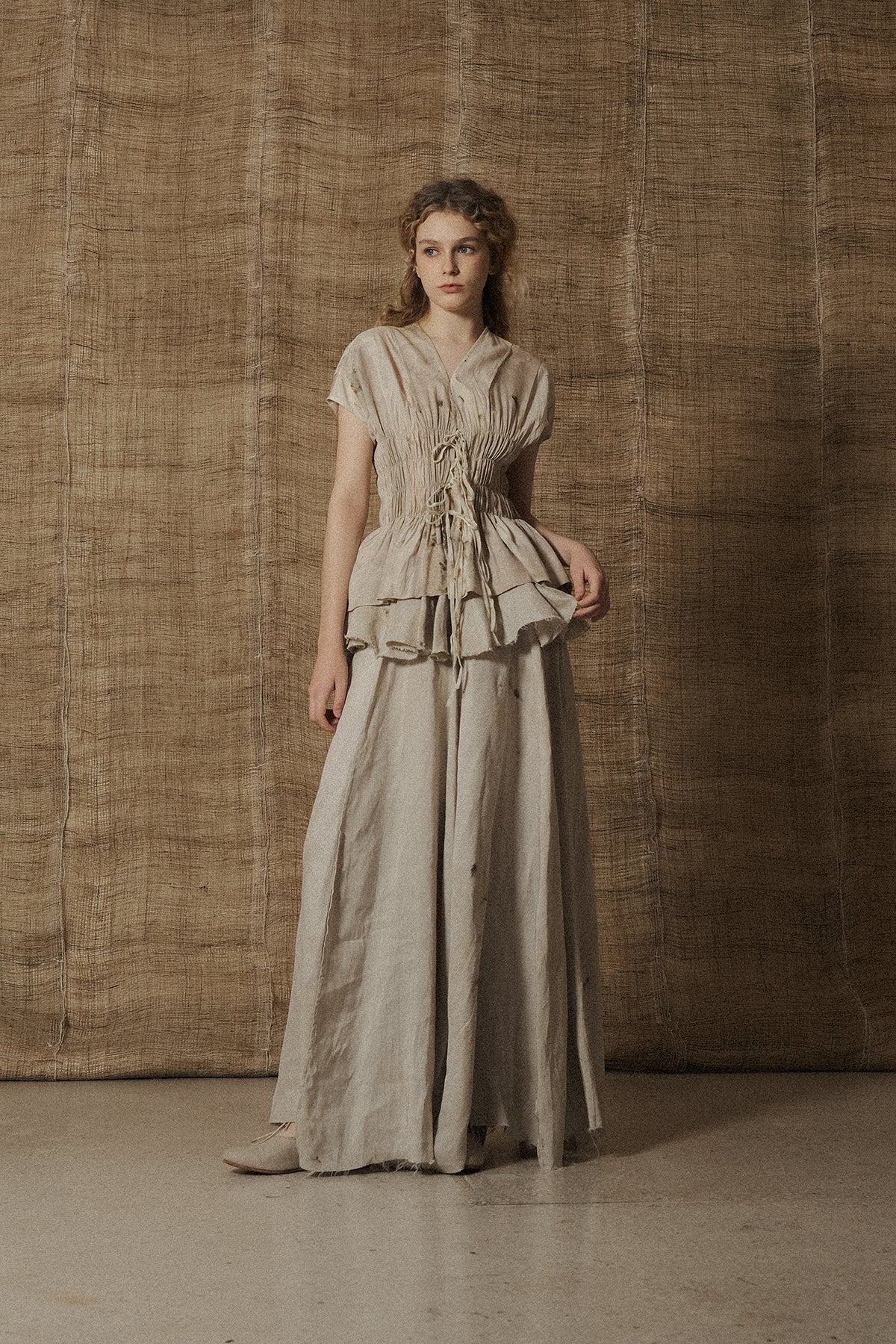 Mutedance 25 Spring/Summer Ruffled Floral Skirt MD-MD25SS108-LINEN - Image 8
