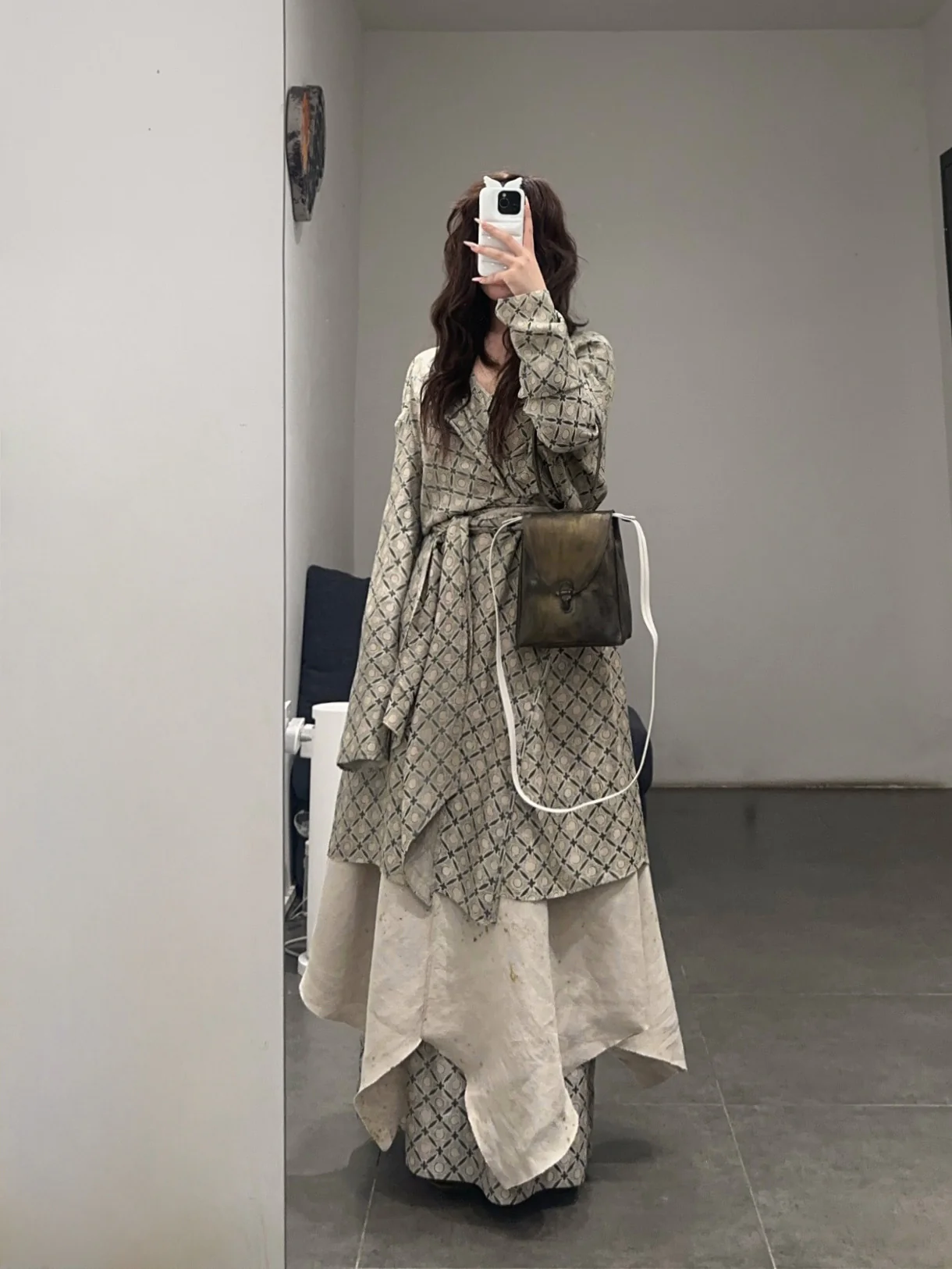 Mutedance 25 Spring/Summer Silk Checkered Shirt MD-MD25SS135-GREY - Image 14
