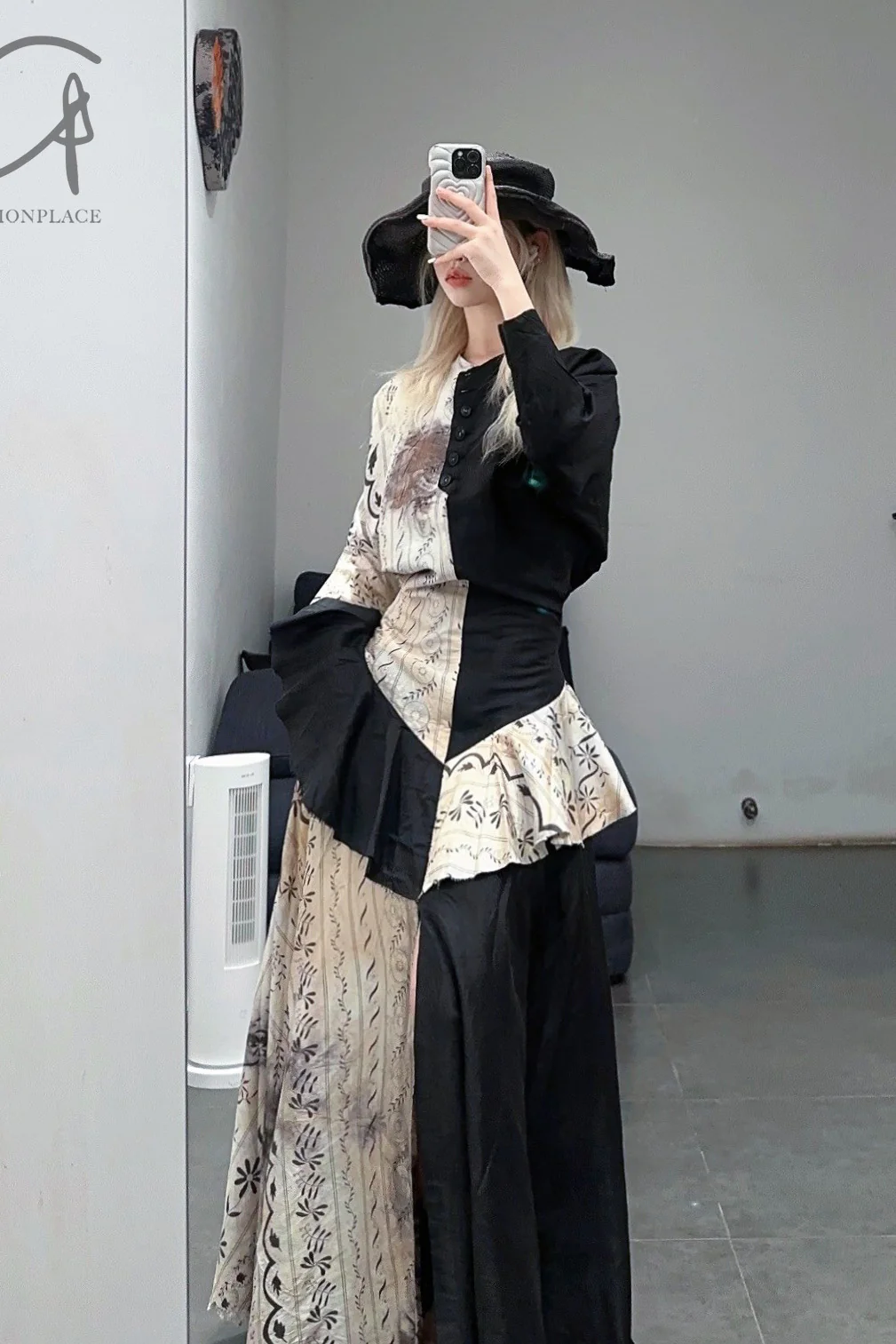 MUTEDANCE Black and White Print Panel Dress MD22SS56 PM42 - Image 13