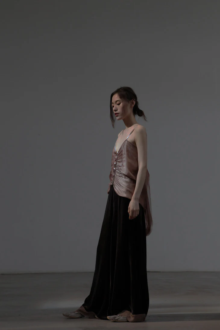 MUTEDANCE (burgundy velvet wide-leg pants) MD19SS05 - Image 2