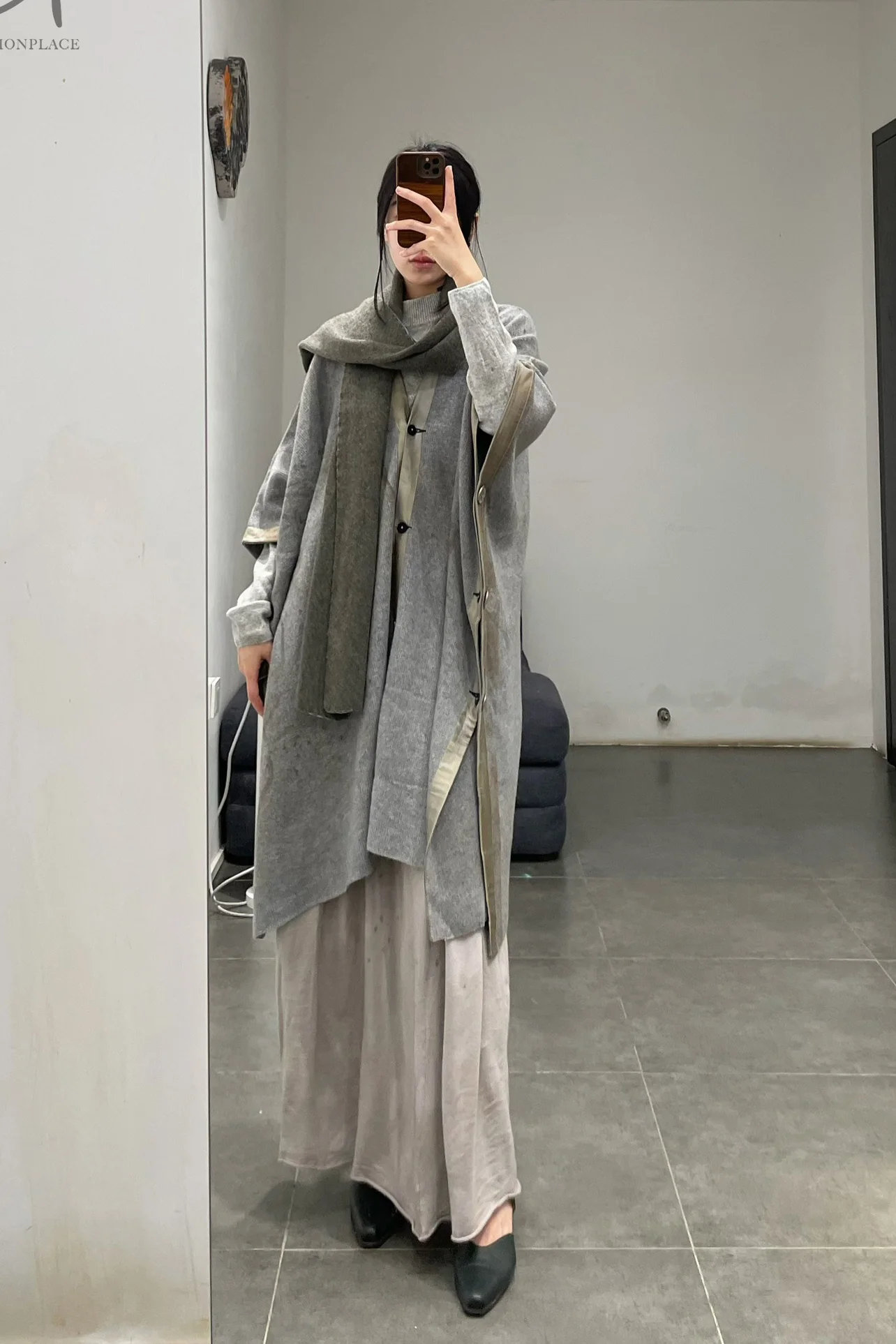 MUTEDANCE cashmere jacket MD23FW81 gray PM94 - Image 14