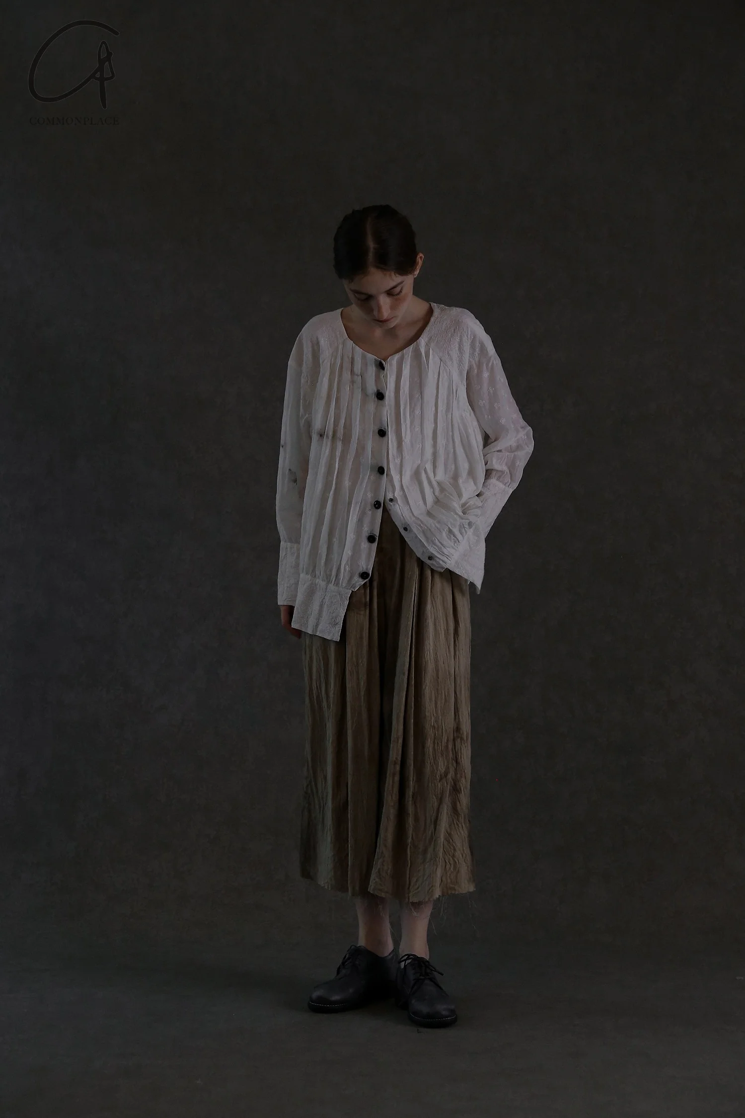 MUTEDANCE Crinkled Embroidered Shirt MD22SS69 Off-White - Image 14