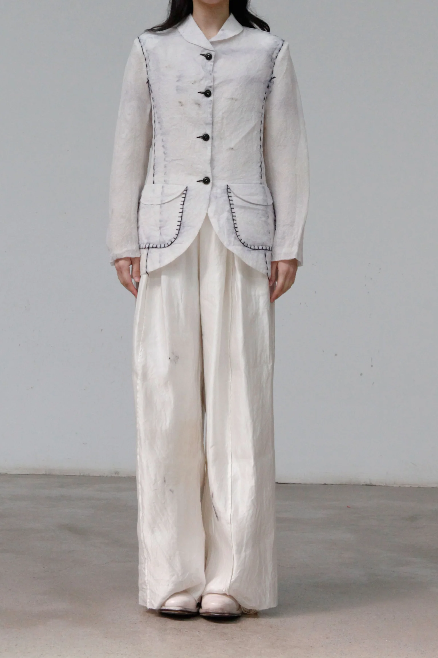 MUTEDANCE Elastic Waist Wide Leg Pants MD22SS25 Off-White PM38 - Image 11