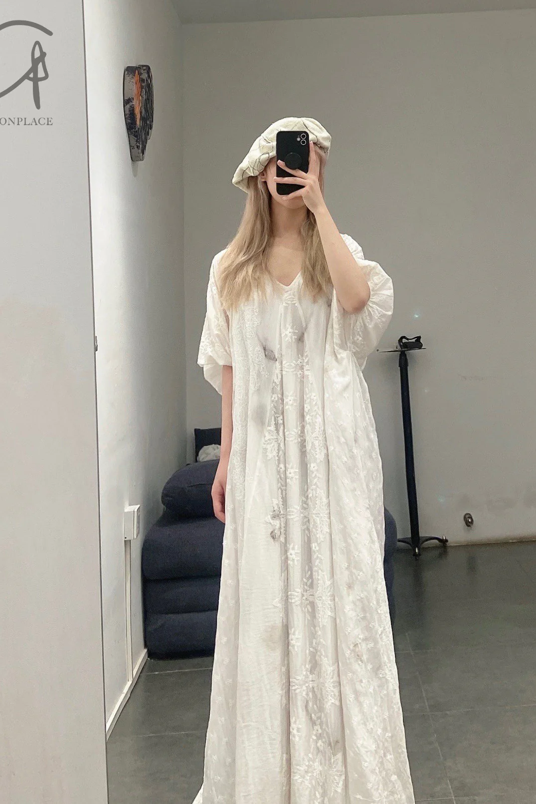 MUTEDANCE Embroidered Flower Dress MD22SS55 Off-White PM32 - Image 11