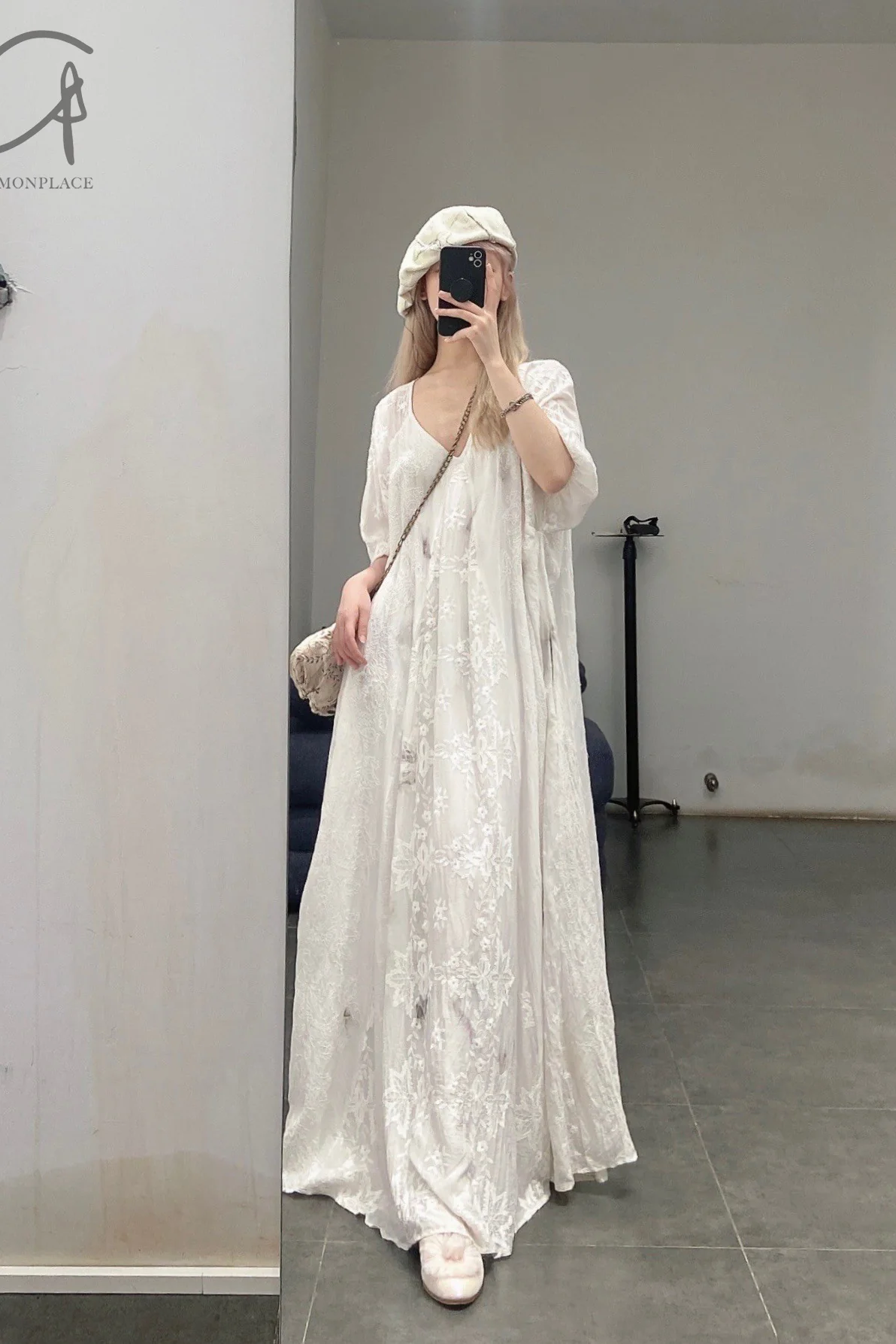 MUTEDANCE Embroidered Flower Dress MD22SS55 Off-White PM32 - Image 13