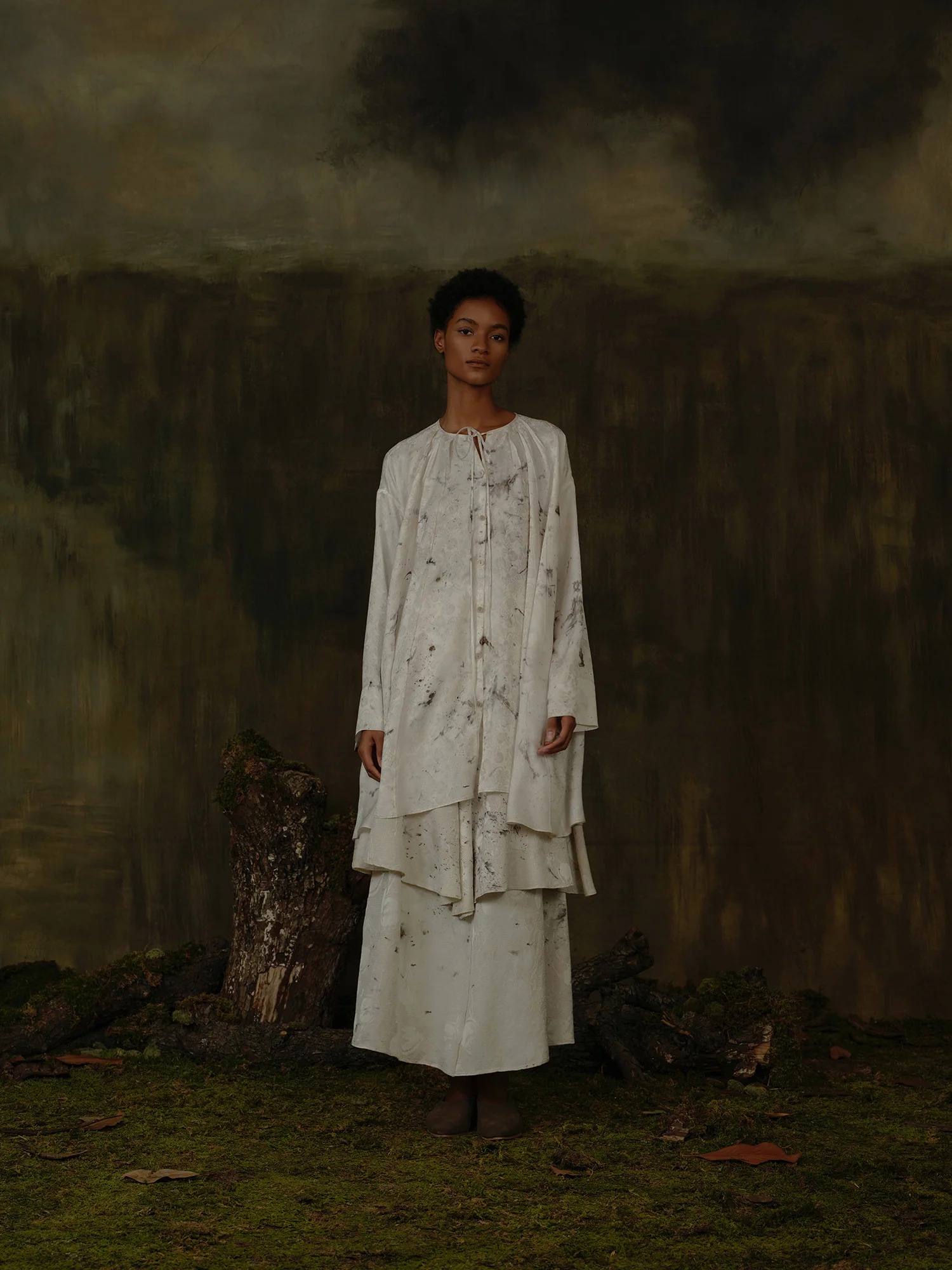 Mutedance Fall/Winter 2025 Double-Layer Large Pocket Midi Skirt, Plant Dyed, High-Quality Handmade, MD-MD25FW63-nude (MD25FW61) - Image 7