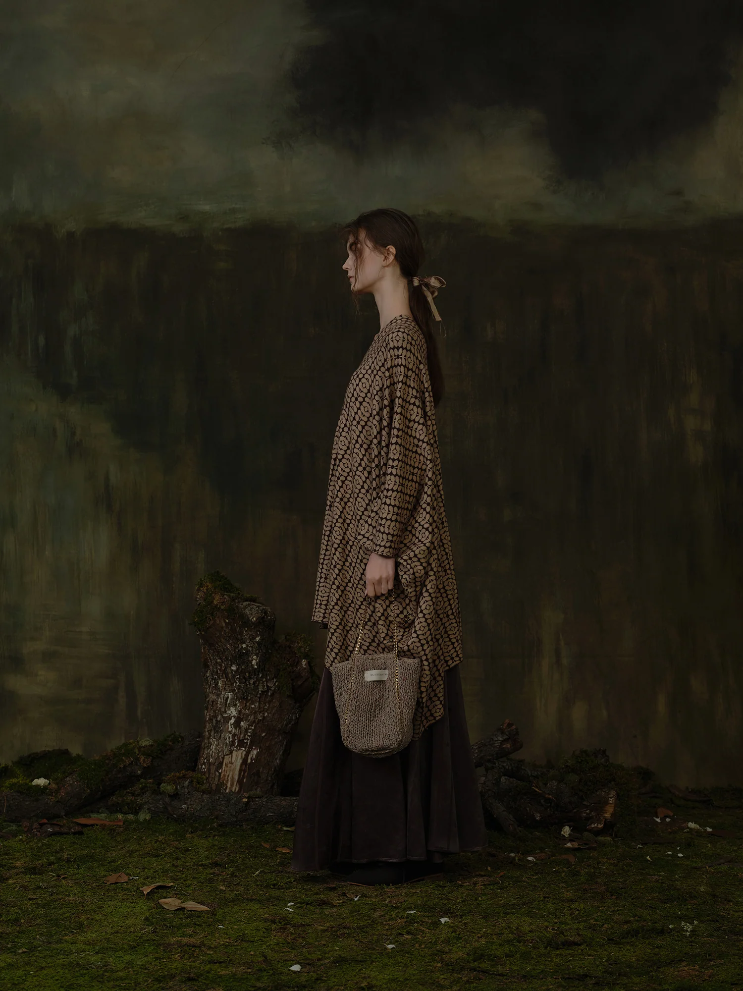 Mutedance Fall/Winter 2025 Printed Handmade Bag Collection MD-MD25FW173-hoary (MD25FW167) - Image 5