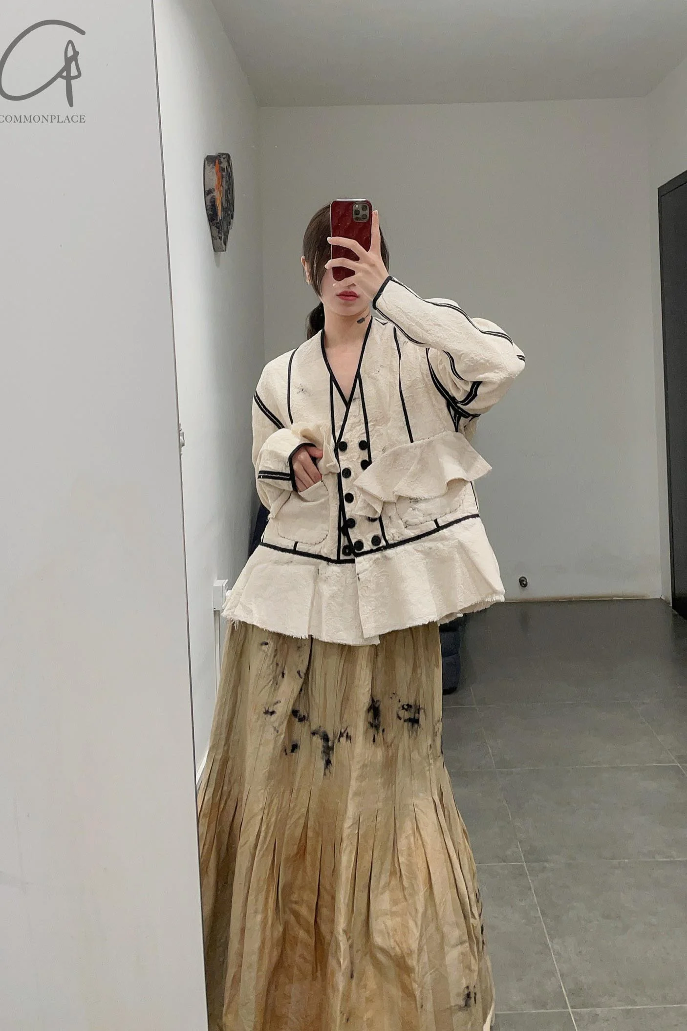 MUTEDANCE Flower -dyed fold skirt MD22FW21 - Image 9