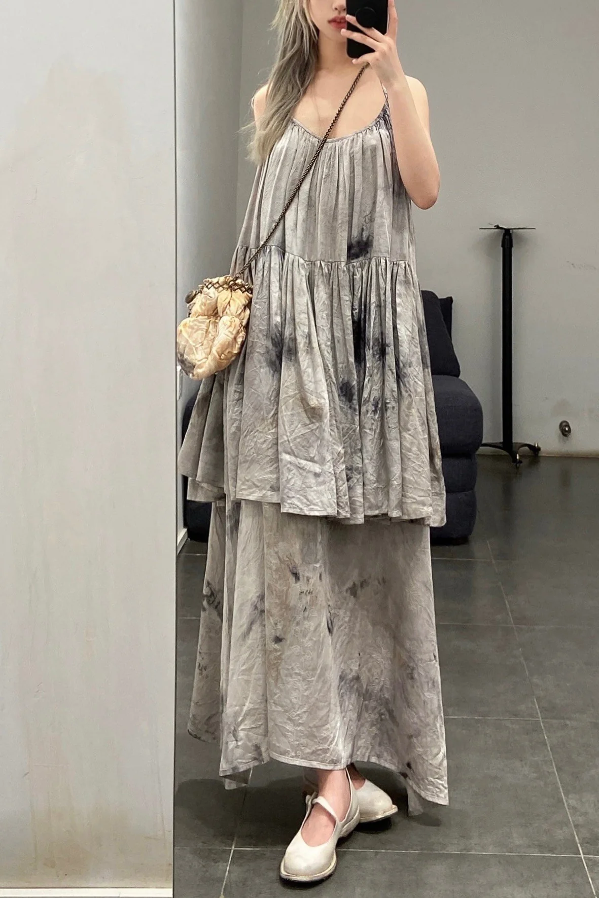 MUTEDANCE Halter Dyed Double Dress MD22SS70 Grey PM30 - Image 14