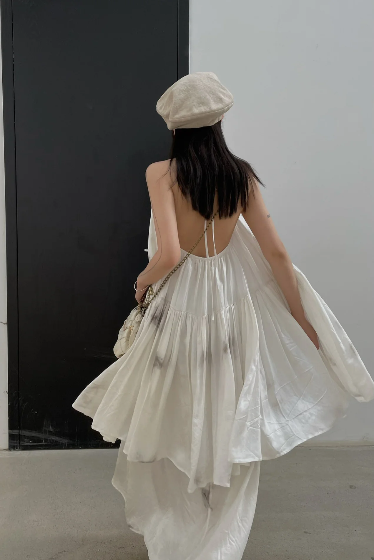 MUTEDANCE halterneck open-back double layer silk skirt MD22SS36 PM30 - Image 18