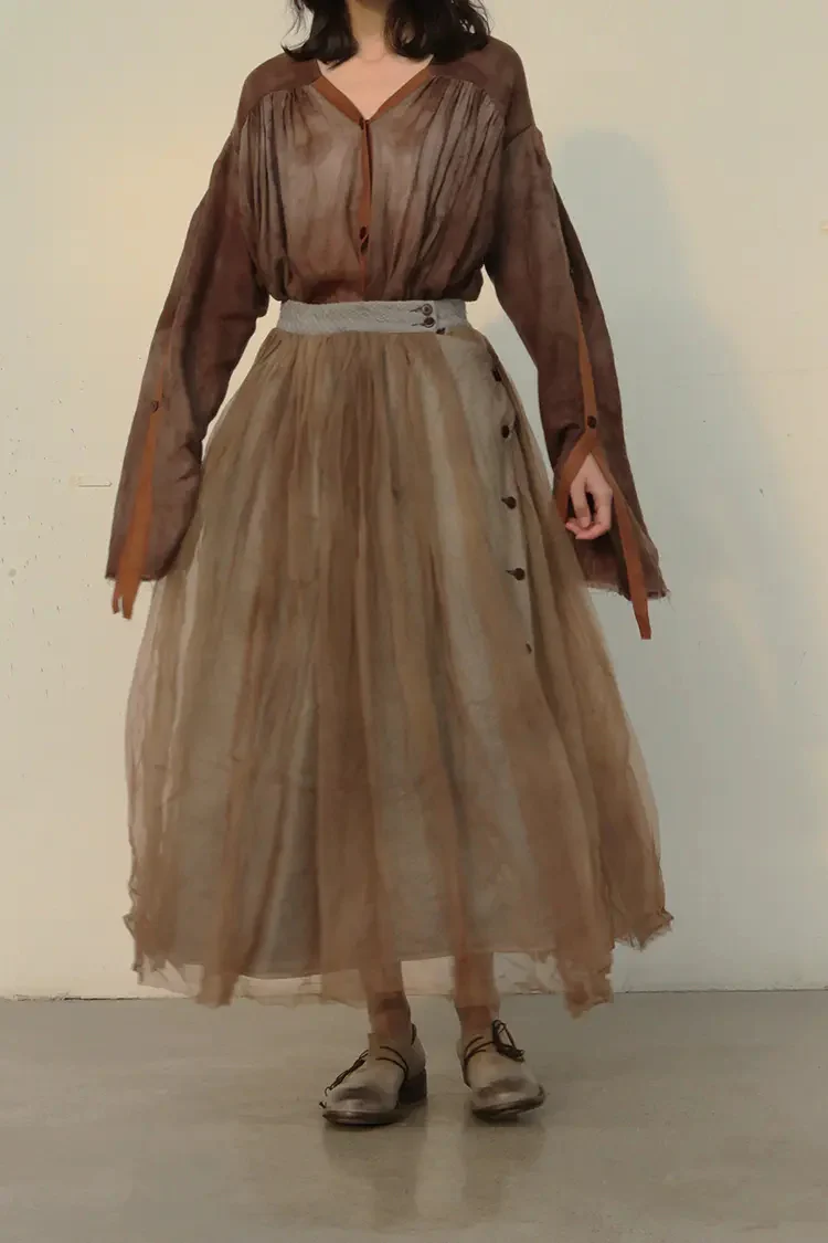 MUTEDANCE Hand-dyed cotton skirt MD20FW13 - Image 2