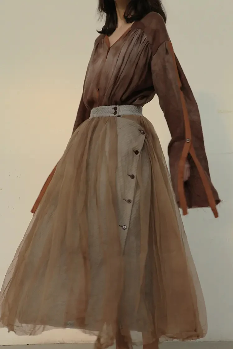MUTEDANCE Hand-dyed cotton skirt MD20FW13 - Image 3