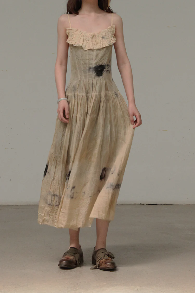 Mutedance Flower Dye Sling Waist Dress MD-MD21SS76-CHR Long Flower Dye PM4 - Image 4