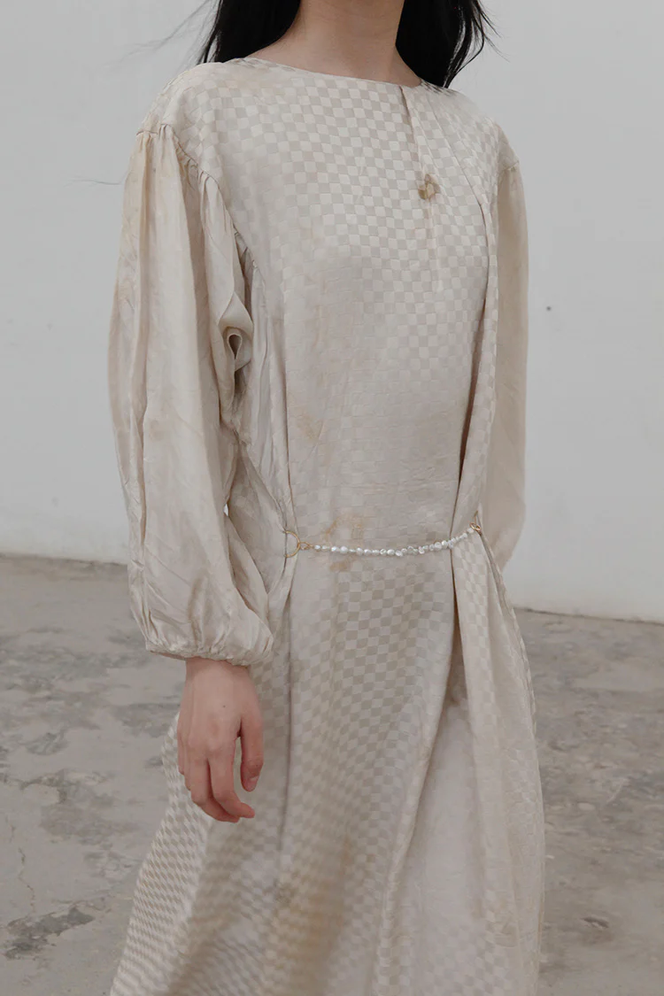 MUTEDANCE Hand Dyed Grey and White Silk Dress MD21FW08 - Image 5