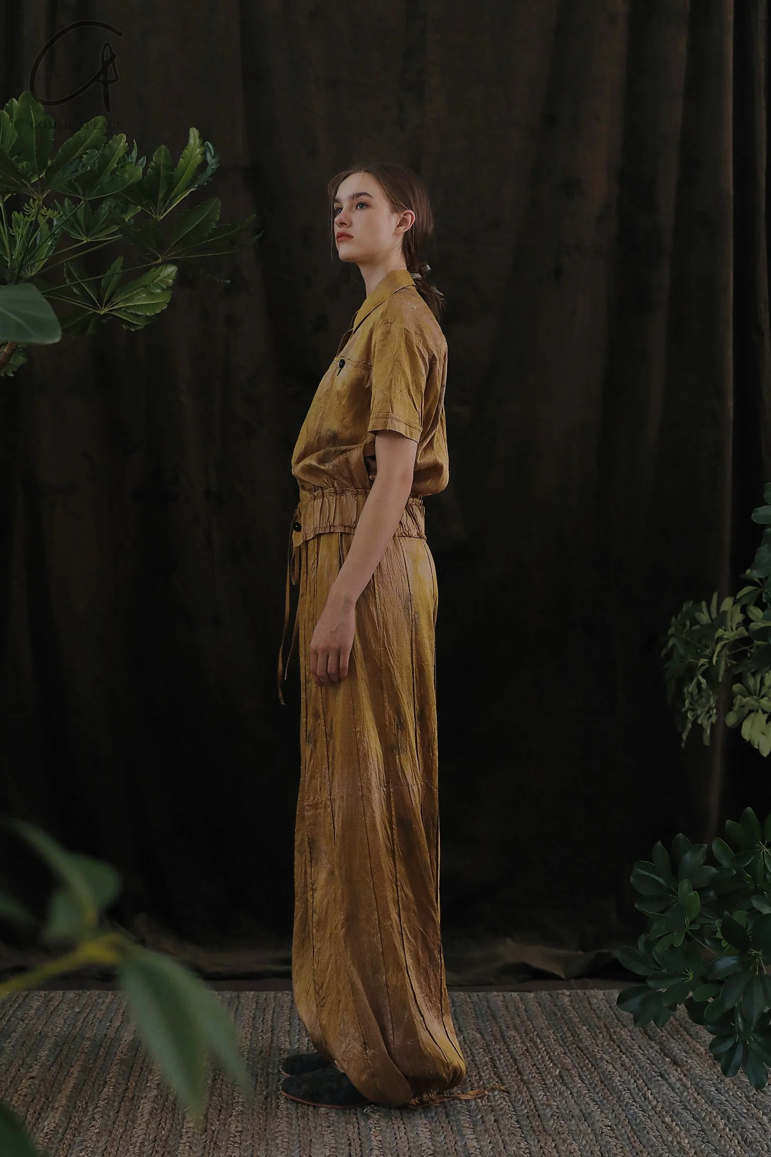 Mutedance 24 Spring/Summer Silk Loose Pants MD-MD24SS70-JIN PM159 Gold - Image 7