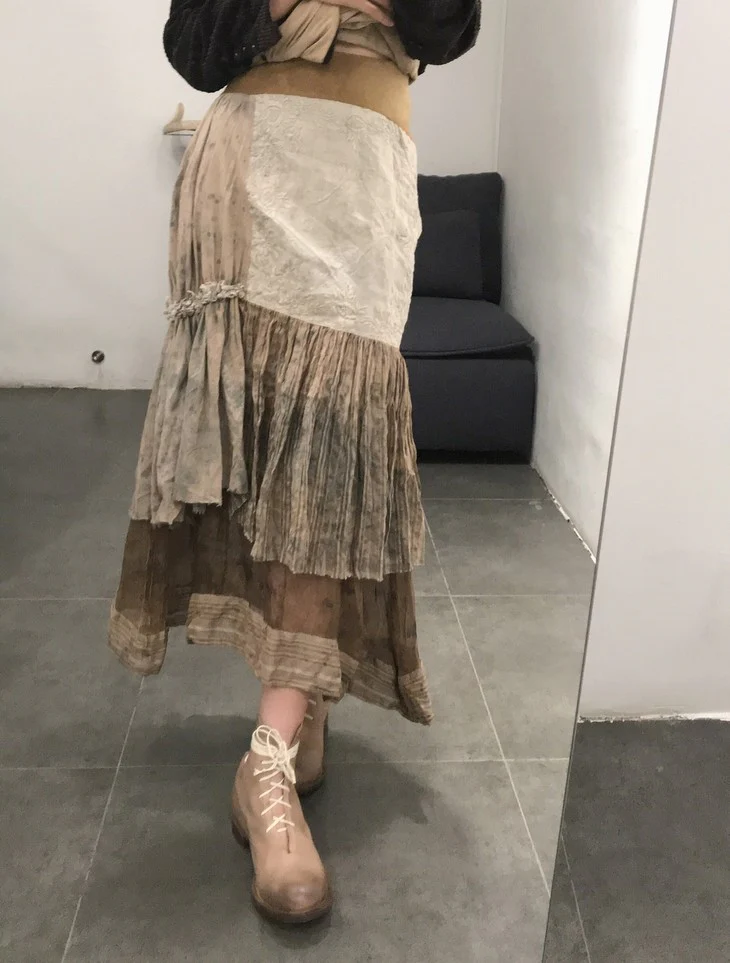 MUTEDANCE MD19FWTH02-1 Silk stitching dyed skirt - Image 12