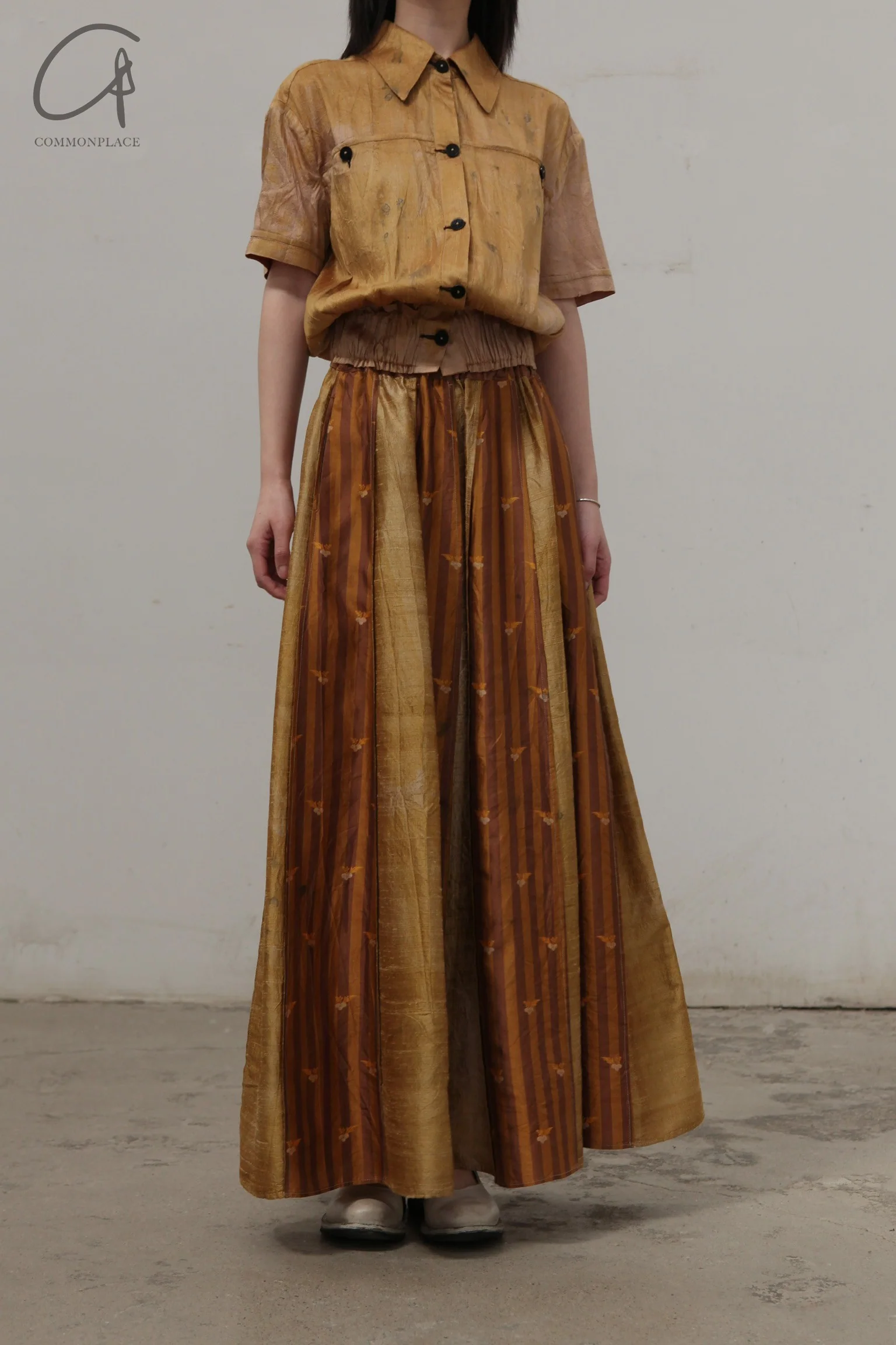 Mutedance Silk Waist Short Sleeve Shirt Series MD-MD24SS67-JIN Gold PM122 - Image 2