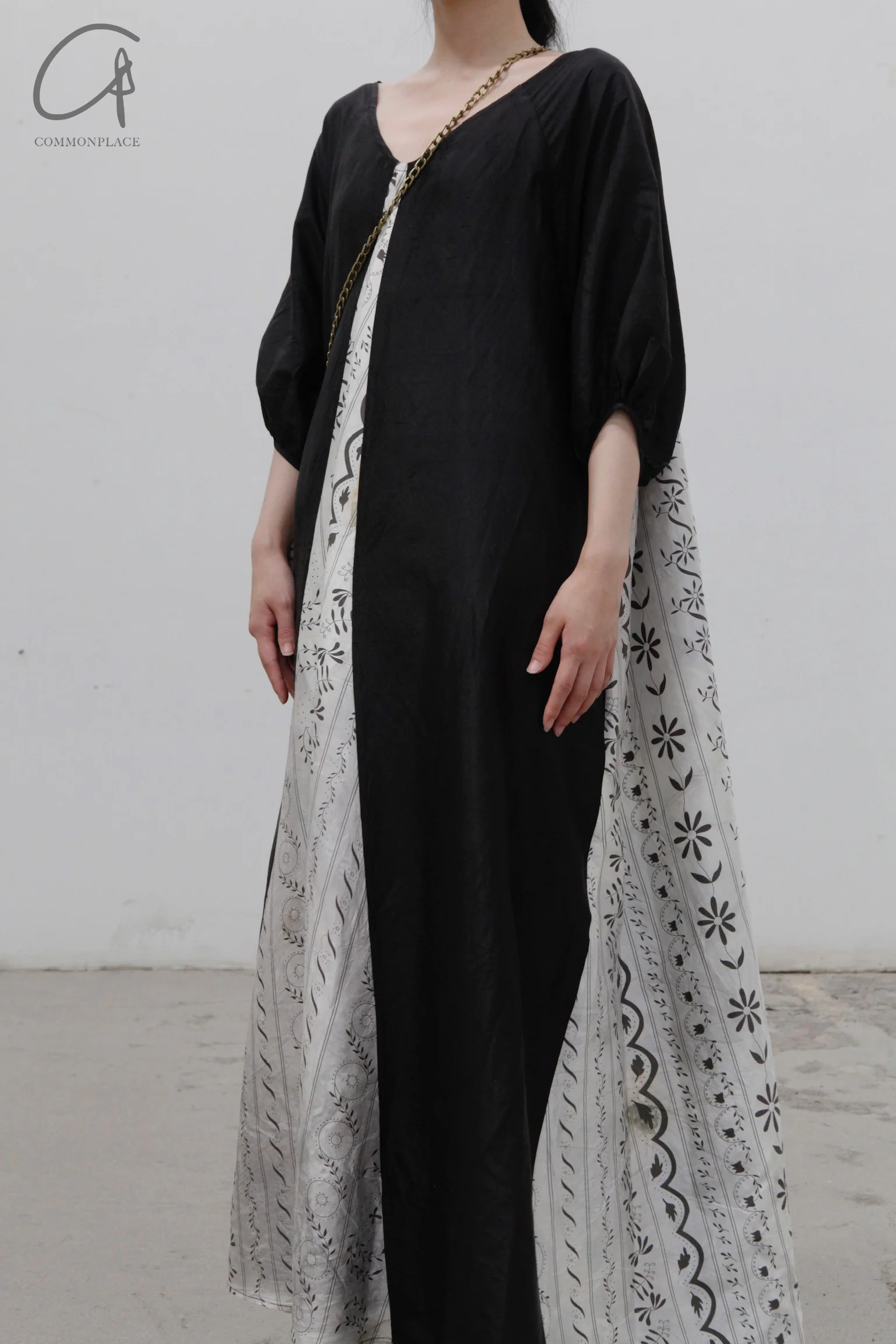 MUTEDANCE Patchwork Dress MD22SS85 Black Off-White - Image 2
