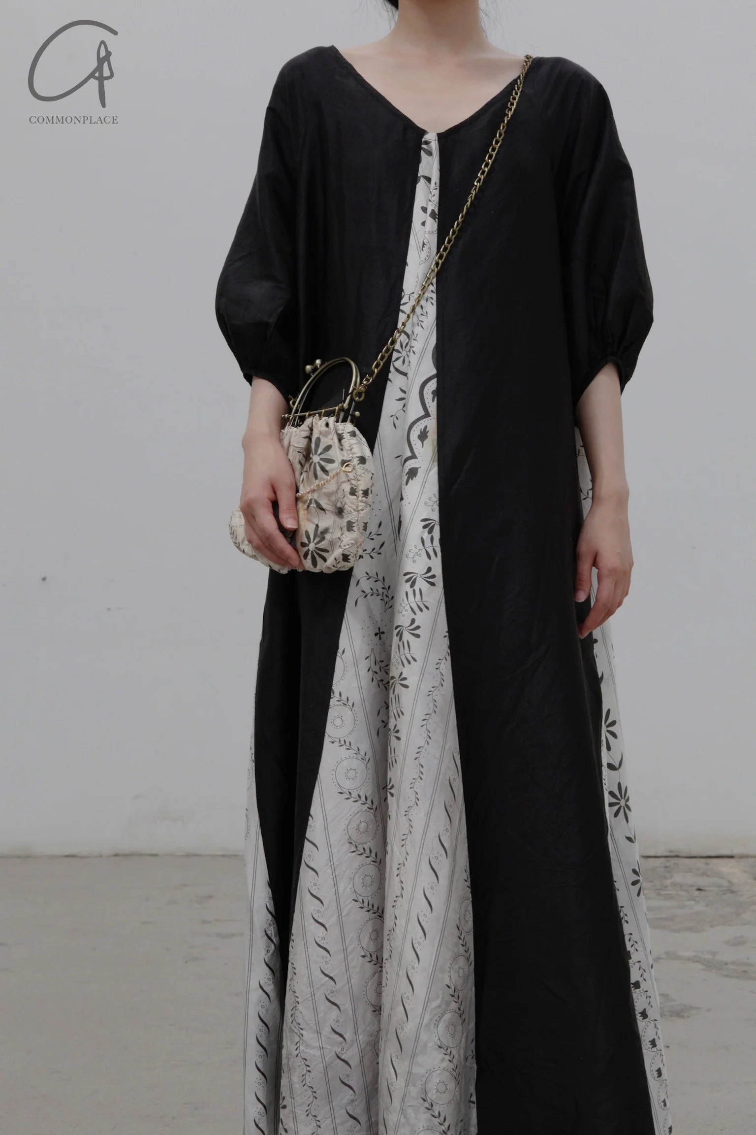 MUTEDANCE Patchwork Dress MD22SS85 Black Off-White - Image 5