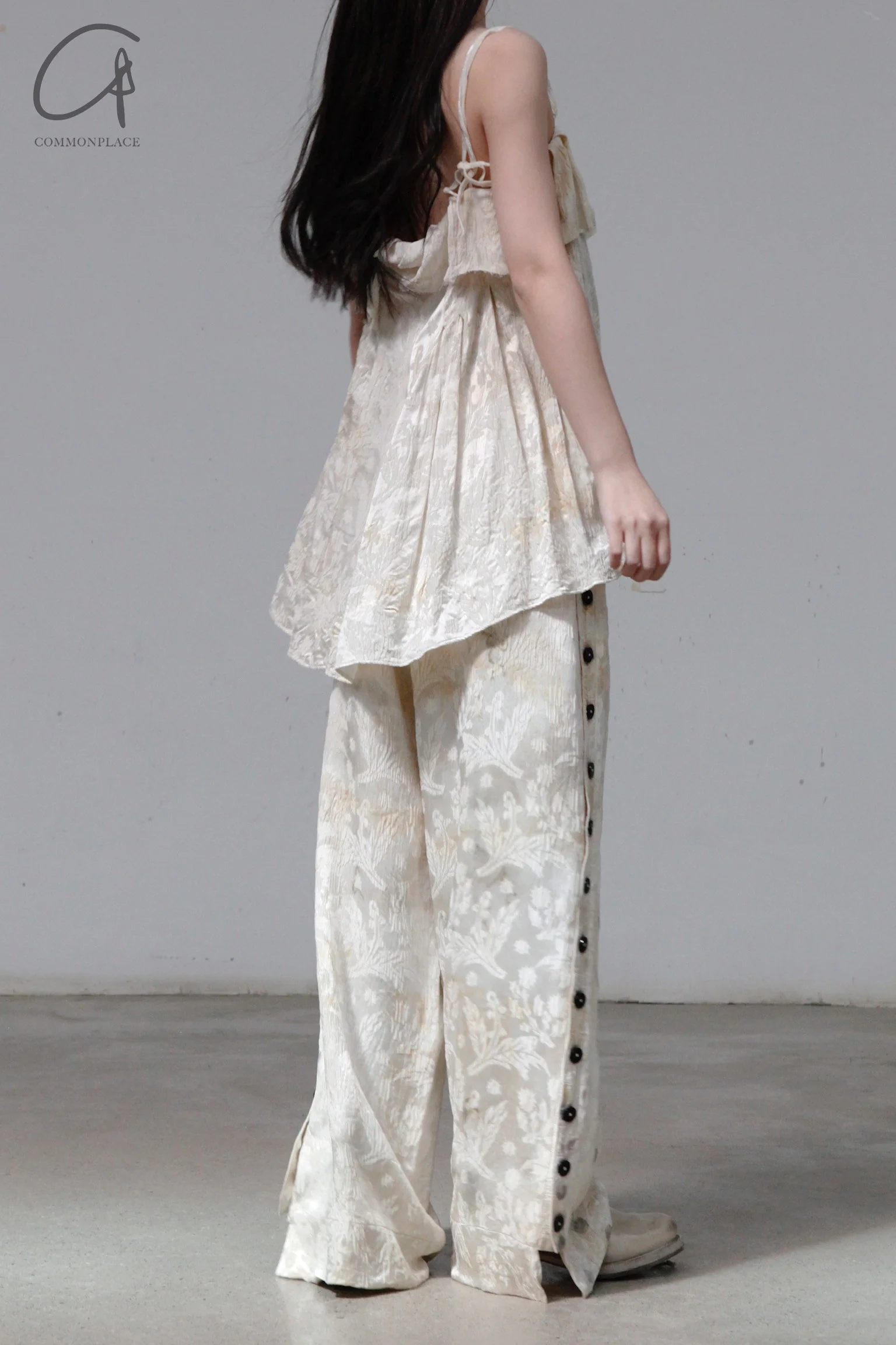 Mutedance 23 Spring/Summer Side Button Adjustable Silk Casual Pants MD-MD23SS40-HUARAN Flower Dye - Image 8